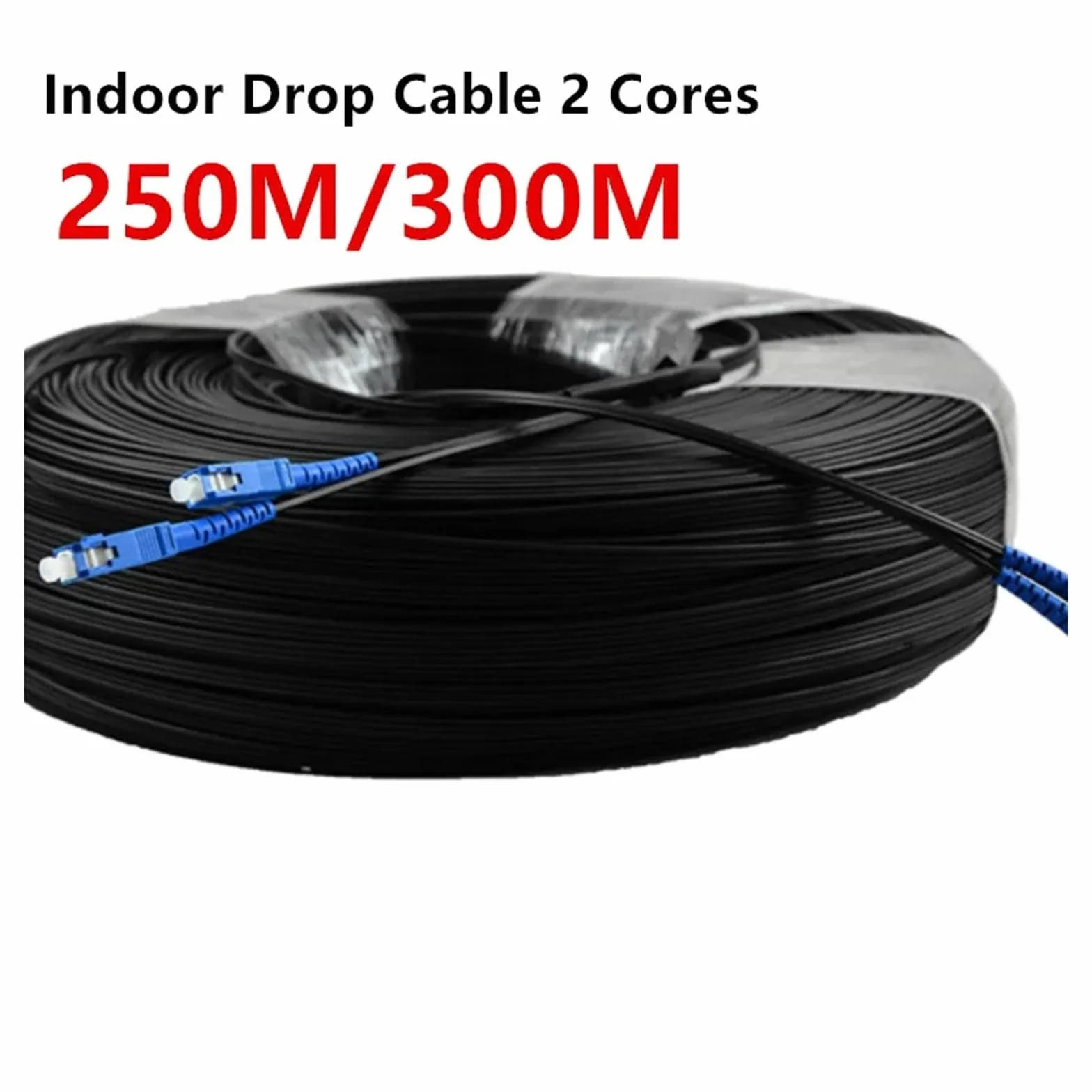 Câble de raccordement à fibre optique 2 conducteurs for intérieur - SC UPC monomode, longueur 250 m/300 m,(White,300M)