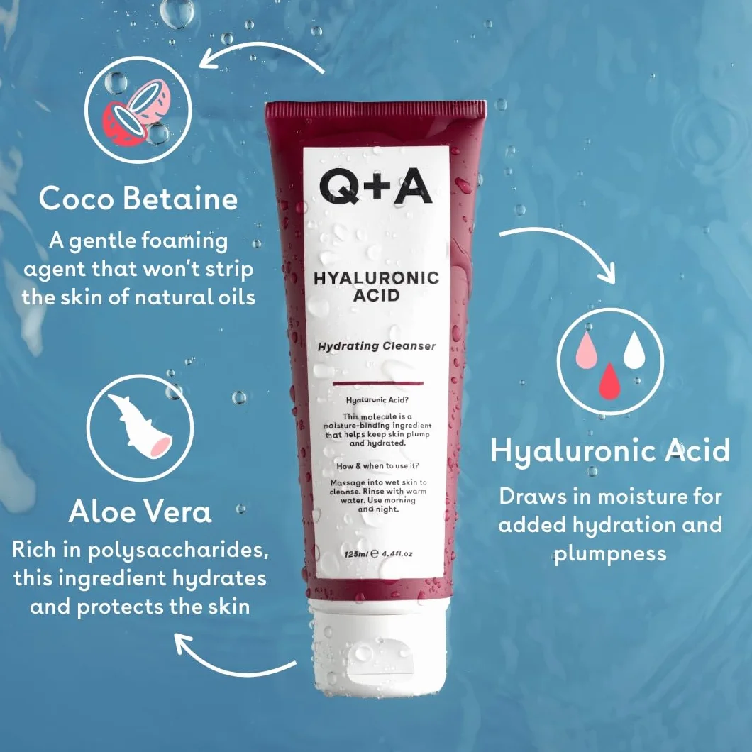 Q+A Gel Nettoyant Acide Hyaluronique Visage 125ml