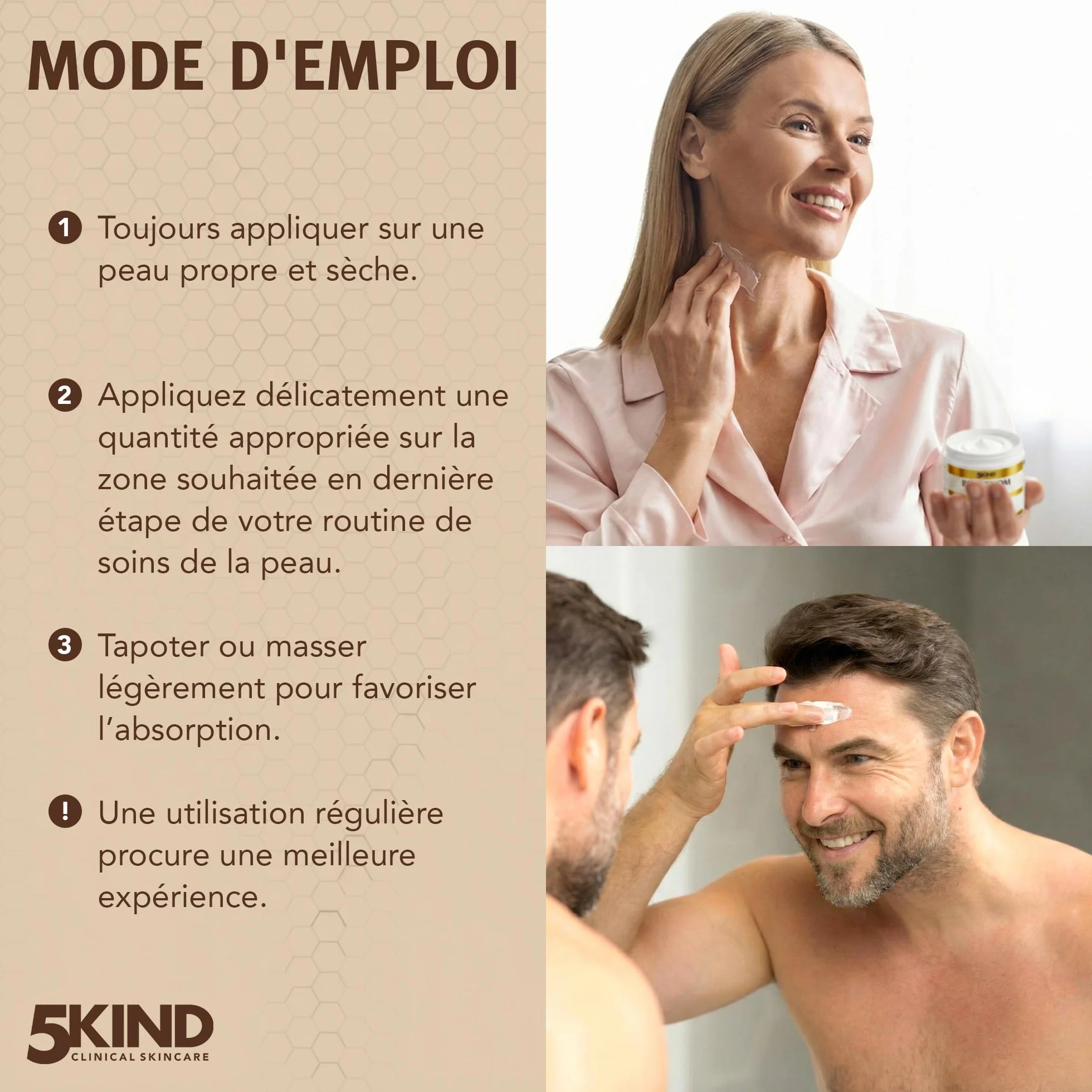 Crème Visage Régénérante au Venin d’Abeille 5Kind avec Propolis & Gelée Royale 100 ml - Crème Anti-Âge