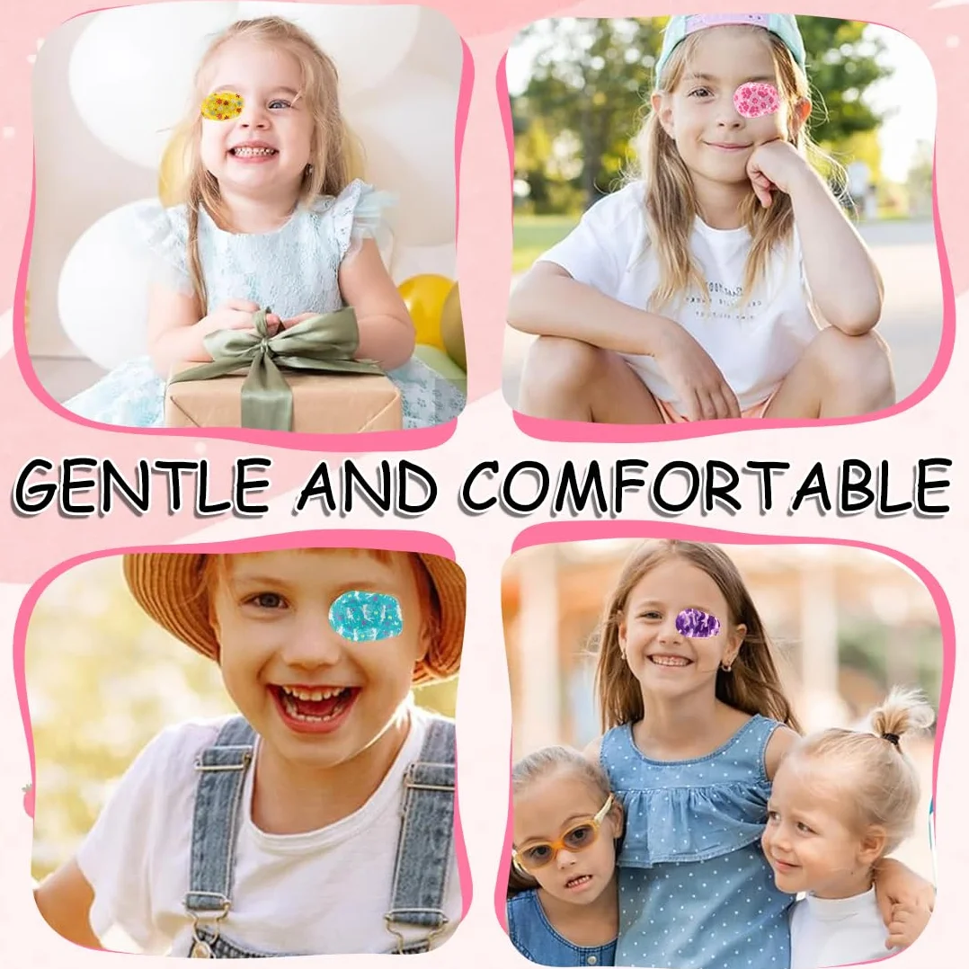 Pansements Oculaires Patchs Adhésifs Respirants pour les Yeux Enfants Cache Oeil Coton Bloquant la Lumière
