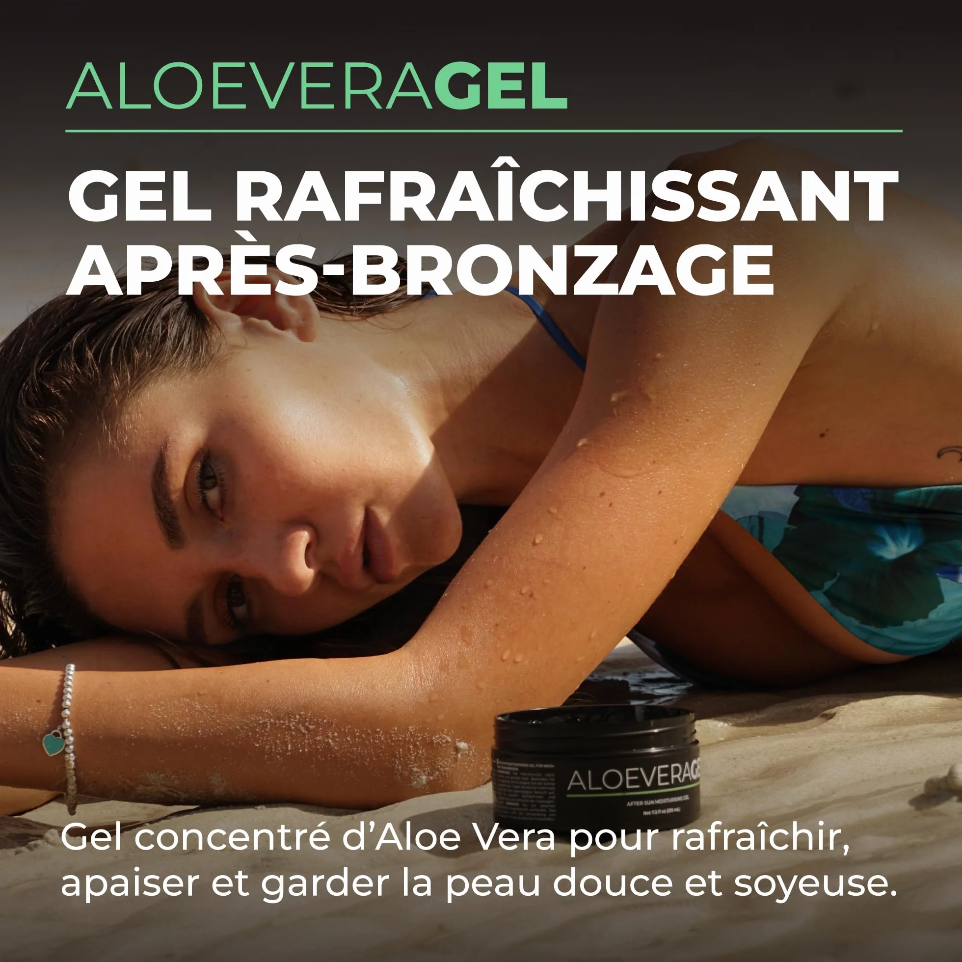 BYROKKO Gel d'aloe vera 215 ml - Gel après-bronzage rafraîchissant - Hydrate intensément, régénère et prévient l'exfoliation - Soin naturel après soleil