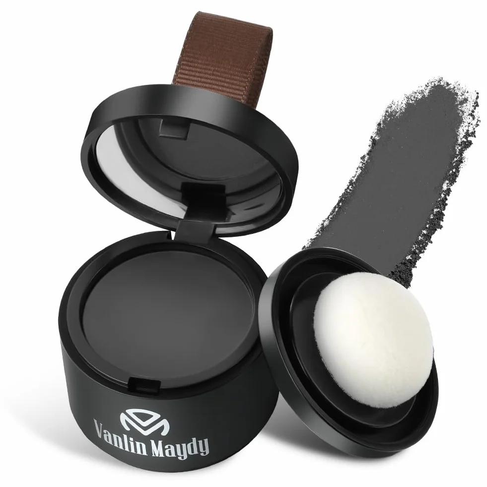Poudre de Racine de Cheveux, Hair Root Concealer, Couvre-Racines Noirs pour Cheveux