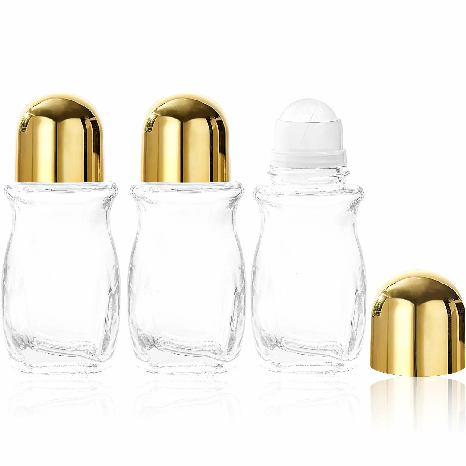 Flacon Vide Huile Essentielle 50ml Verre Rechargeable Roll-on avec Rouleau à Billes pour Aromathérapie