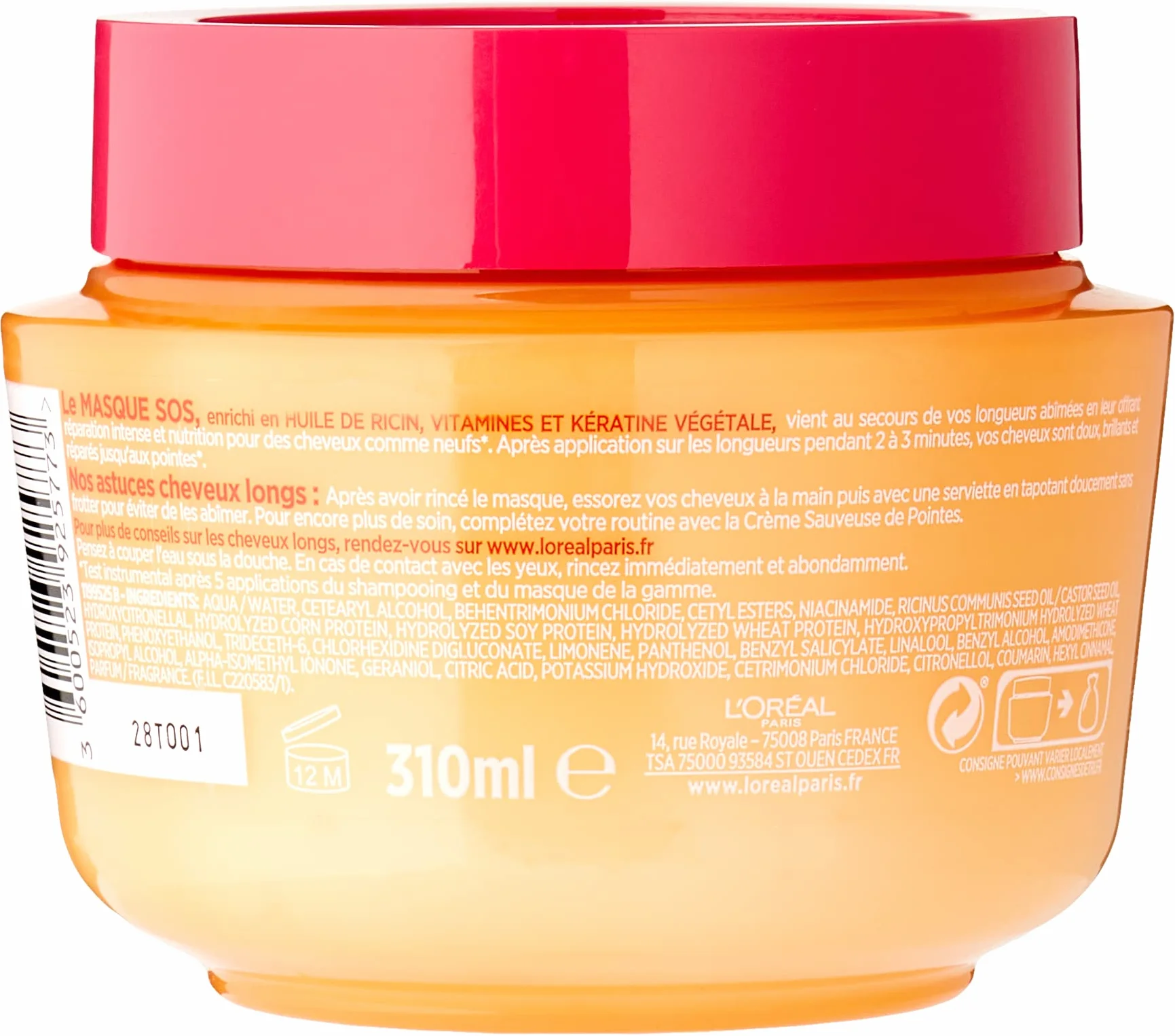 L’ORÉAL PARIS Elseve Dream Long Masque Réparateur SOS Kératine Cheveux Longs 310 ml