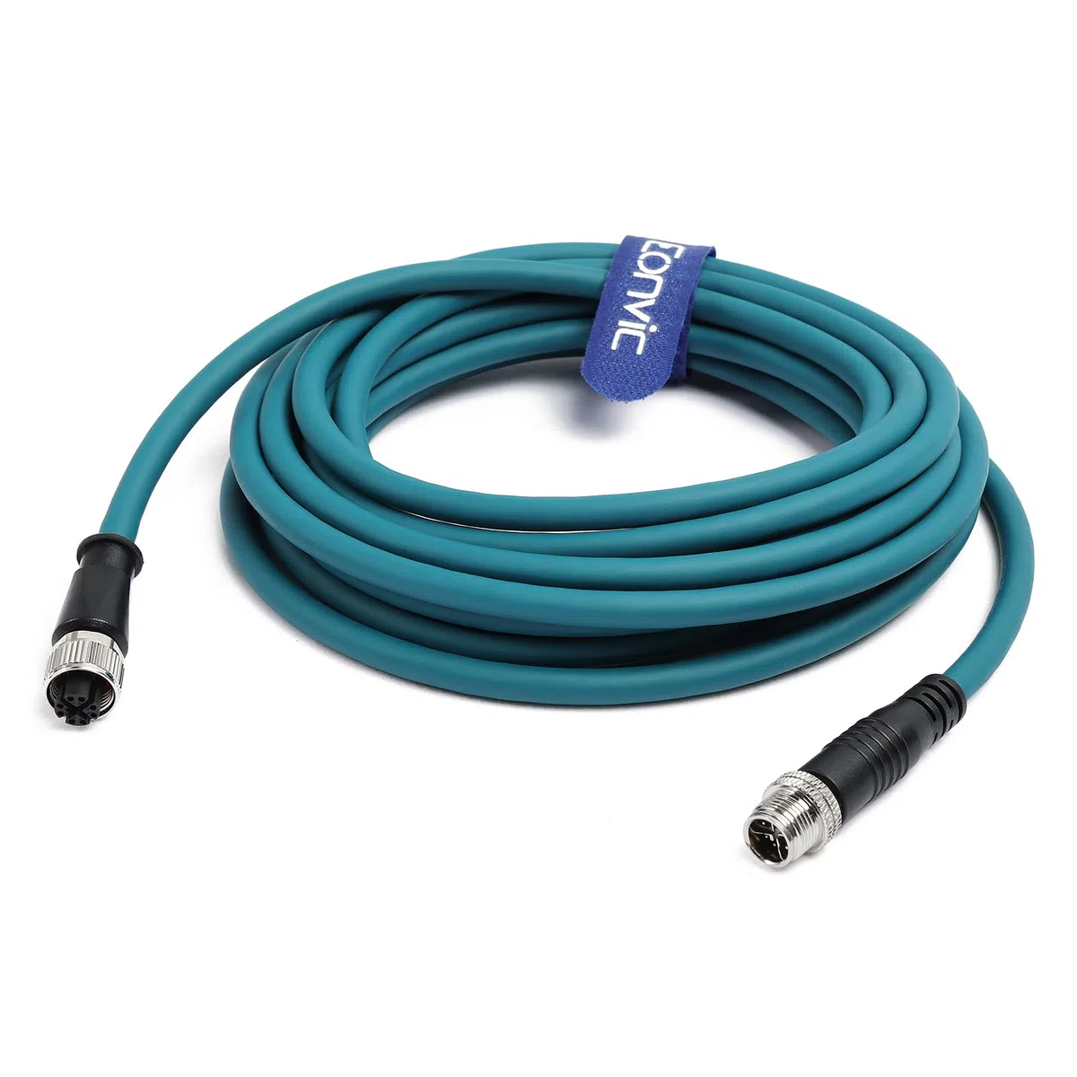 Câble Ethernet Eonvic M12 mâle-Femelle à 8 Positions, X-Code Cat7e, hautement Flexible, blindé et étanche, pour réseaux Gigabit Ethernet industriels et caméras industrielles Cognex (Bleu, 50 m)