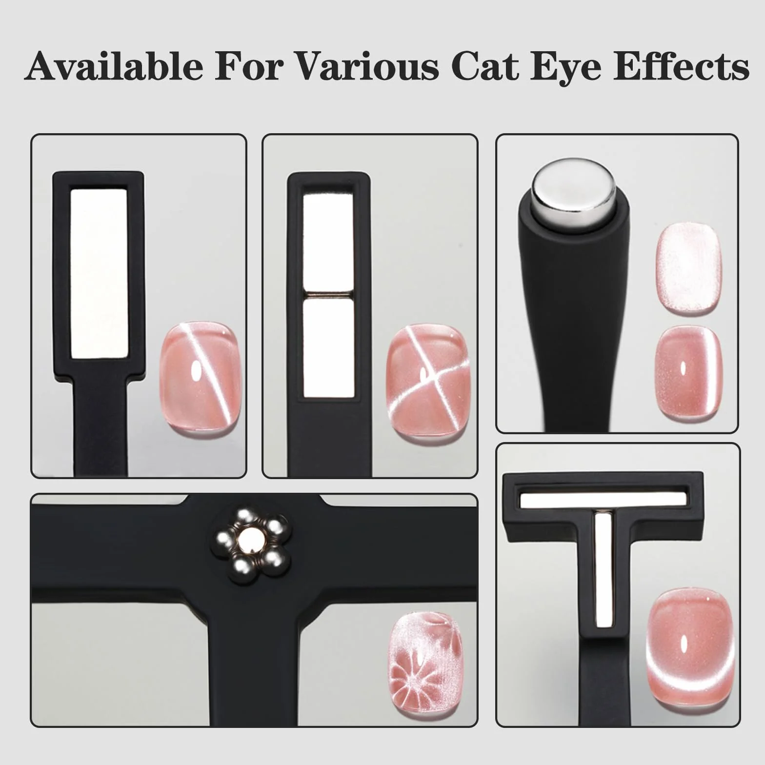 Stylo Aimant Multifonctions 5 en 1 pour Nail Art Ongles, Aimant à Forte Succion pour Vernis Chat