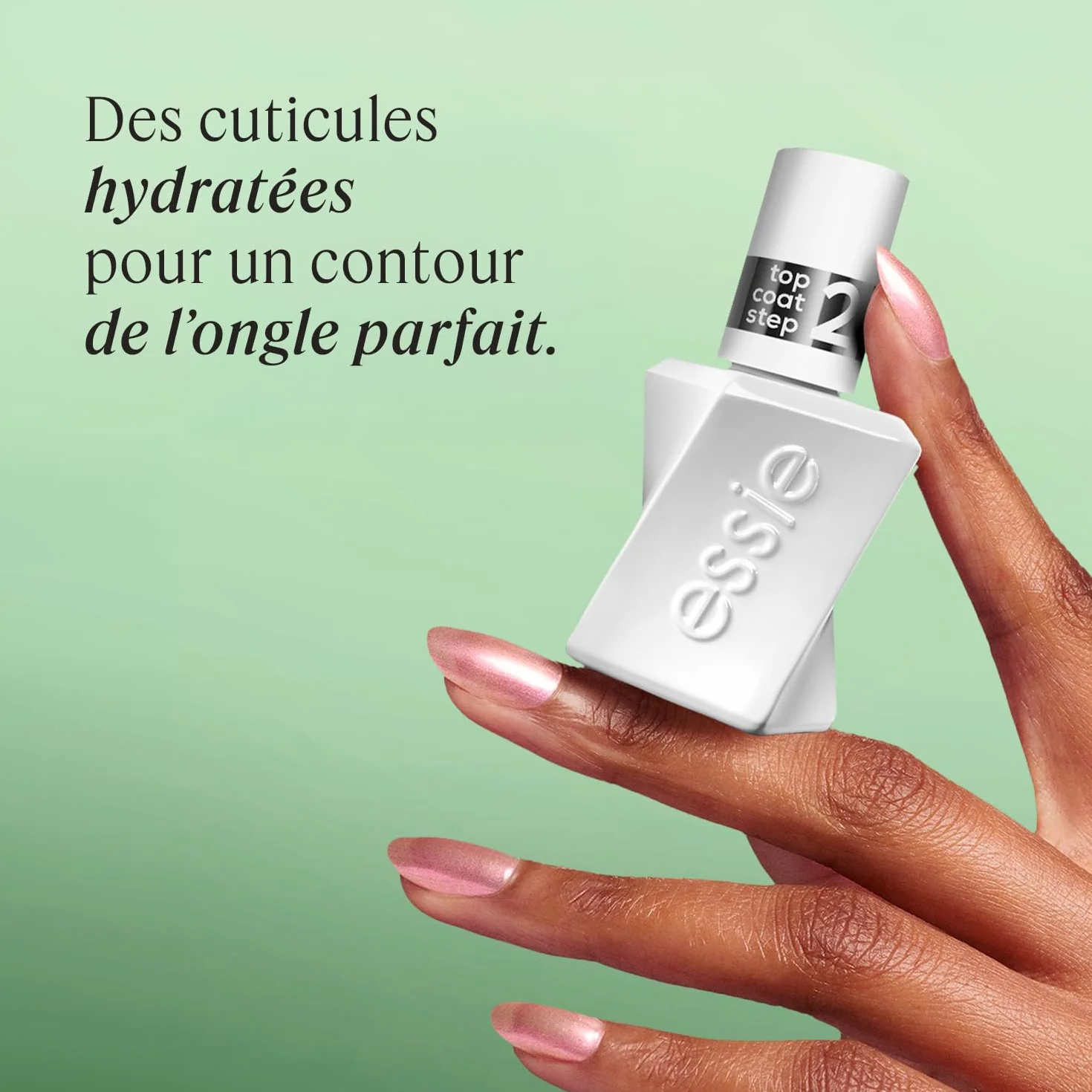 ESSIE Gel Couture Top Coat Vernis à Ongles de Finition Effet Gel Sans Lampe UV Longue Tenue 15 Jours Brillance Miroir Anti-Écaillement Vegan Transparent 13,5 ml