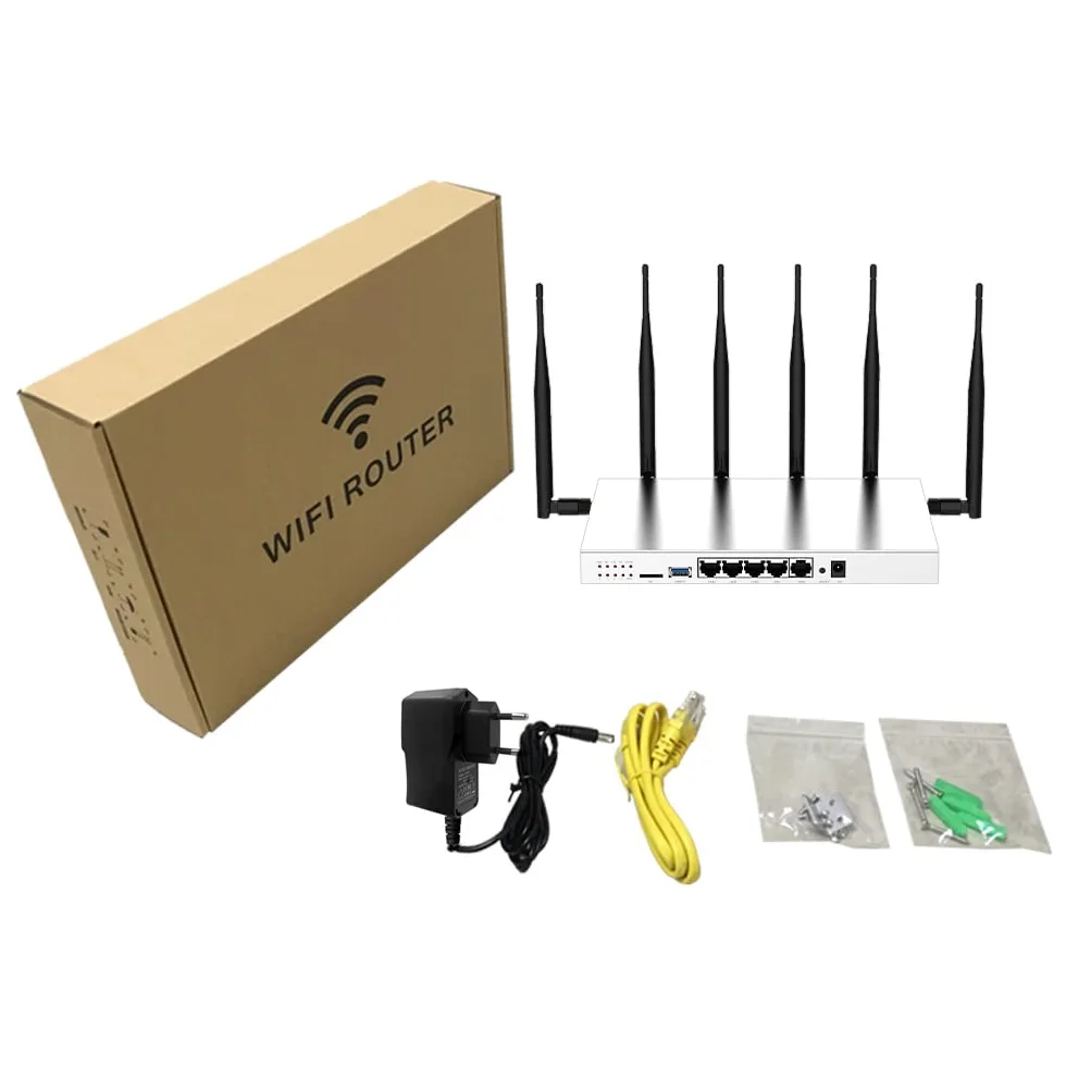 (WG3526) Routeur sans fil 4G LTE AC1200 Dual Band Cat 6 Gigabit WiFi 4G avec boîtier métallique industriel/antennes externes amovibles 6×5dBi /emplacement pour carte SIM, port USB 3.0