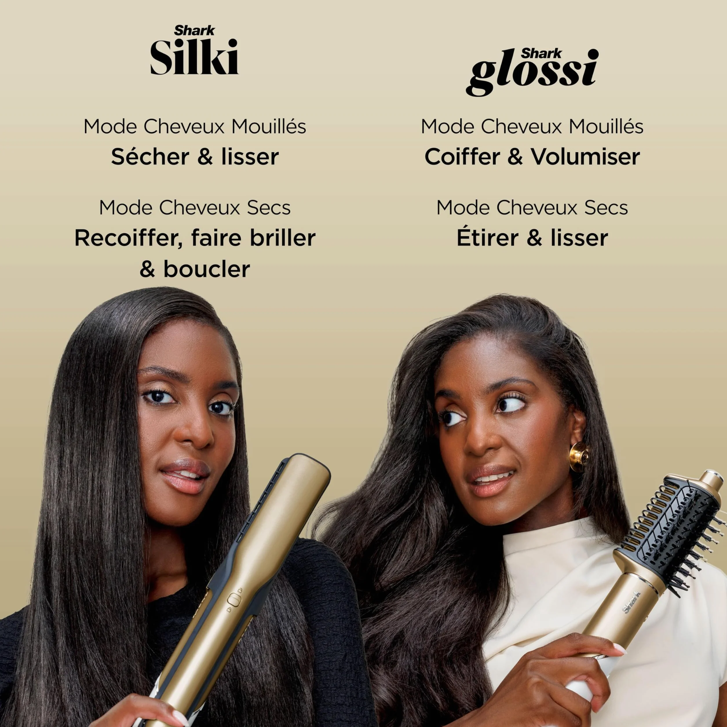 Shark Glam Multistyler Brosse soufflante et volumisante Lisseur cheveux Boucleurs auto-enroulants