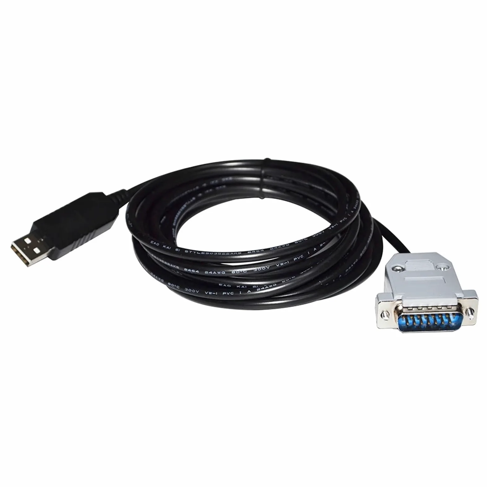 Adaptateur USB vers D-SUB 15 Broches DB15 mâle FT232RL, câble de Communication série RS232 for manomètre et vacuomètre MKS PDR2000 vers PC(3 Metre)