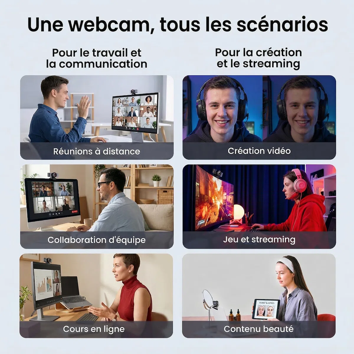 eMeet C960 Ultra Webcam 4K pour PC/Mac, Capteur 1/1.5", Autofocus 0,2s, Corps en Métal, Mode Tableau Blanc, Cache de Confidentialité, 2 Micros, Caméra USB pour Streaming, Réunion, Télétravail
