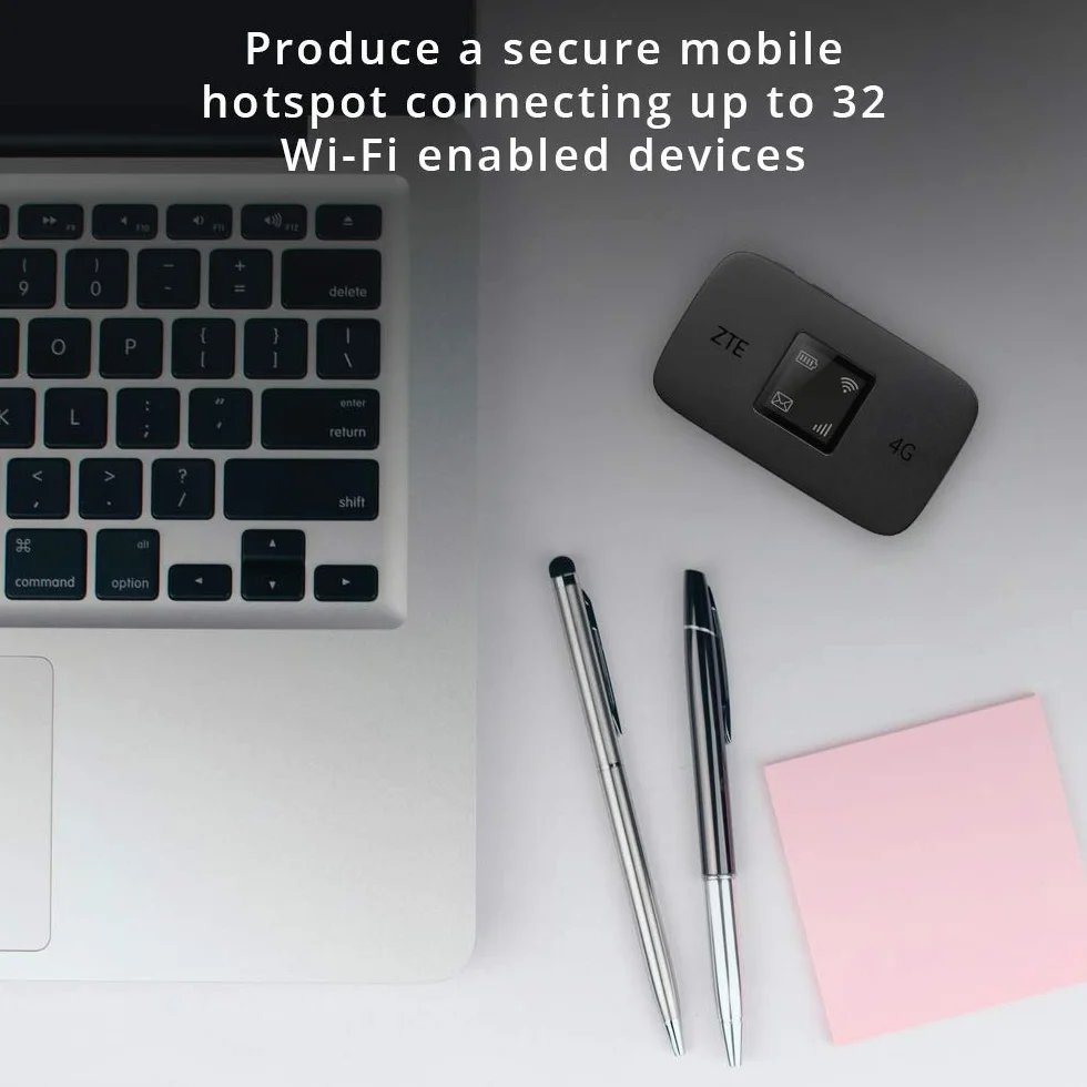 ZTE MF971R, LTE CAT6/4G Hotspot Mobile Portable Wi-FI débloqué à Faible coût 300 Mbps, Batterie 2000 mAh, Wi-FI Double Bande Noir