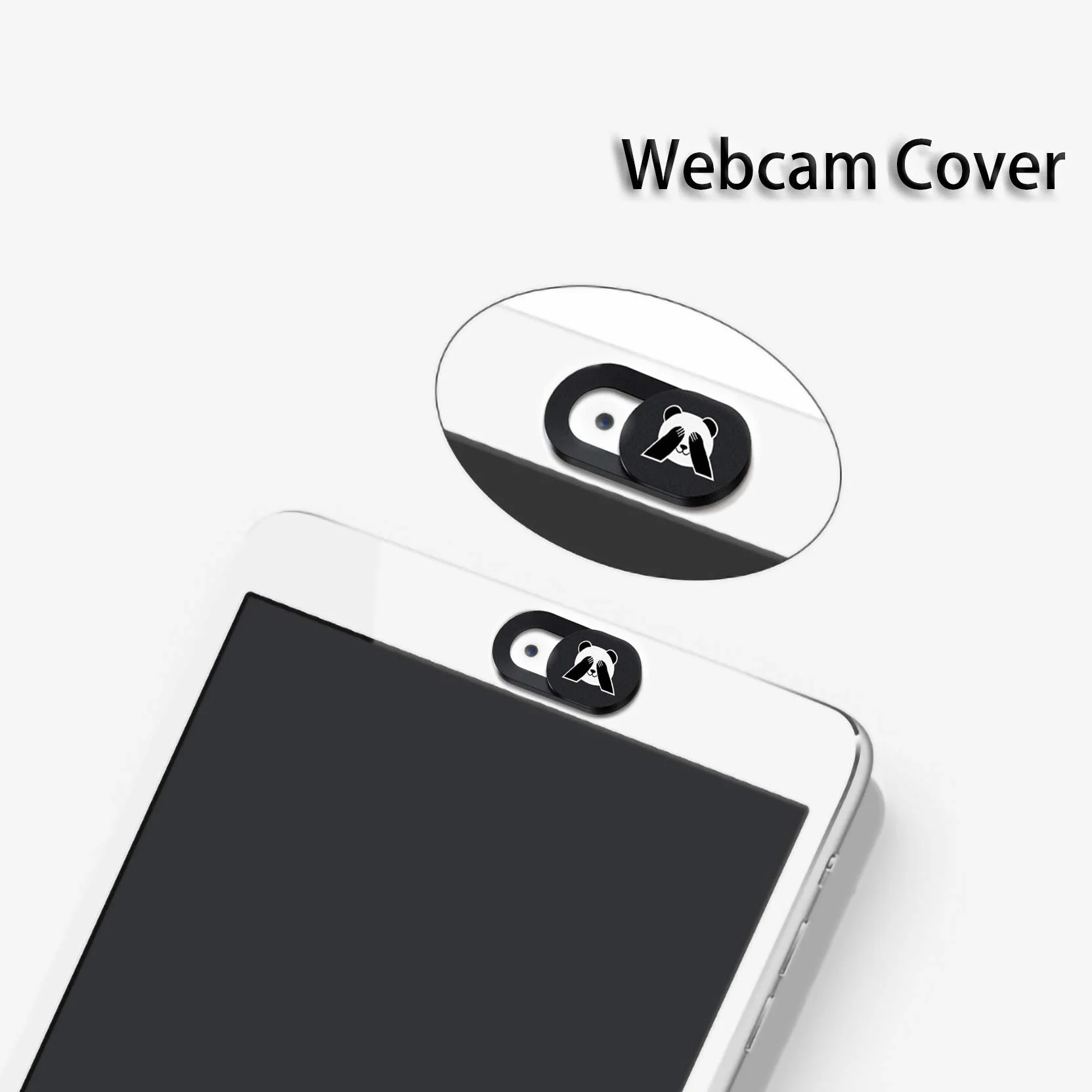 Cache Webcam Panda 8 Pièces Protection Données Noir pour Ordinateur Portable