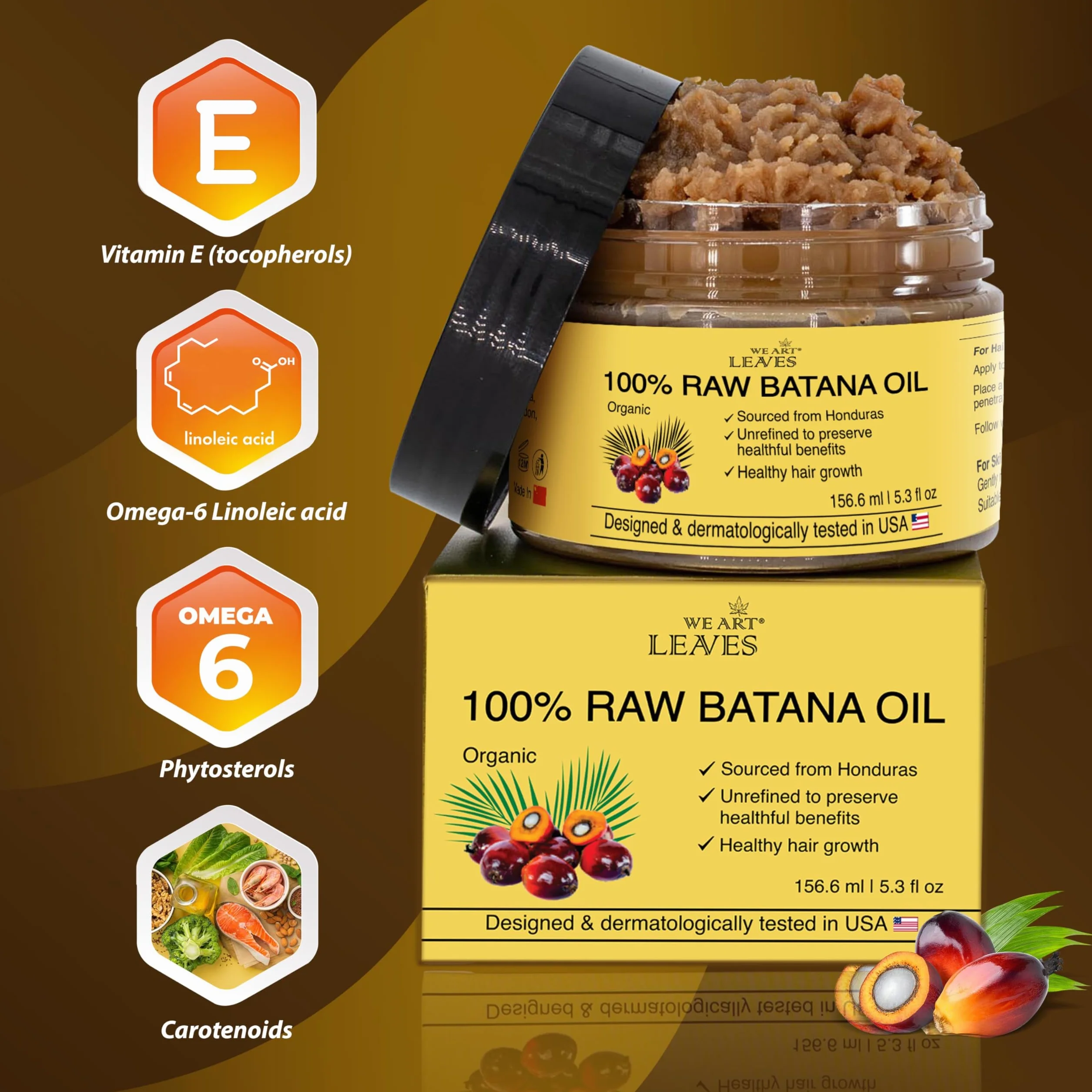 Huile de batana du Honduras 156 ml 100% naturelle pour cheveux et cuir chevelu