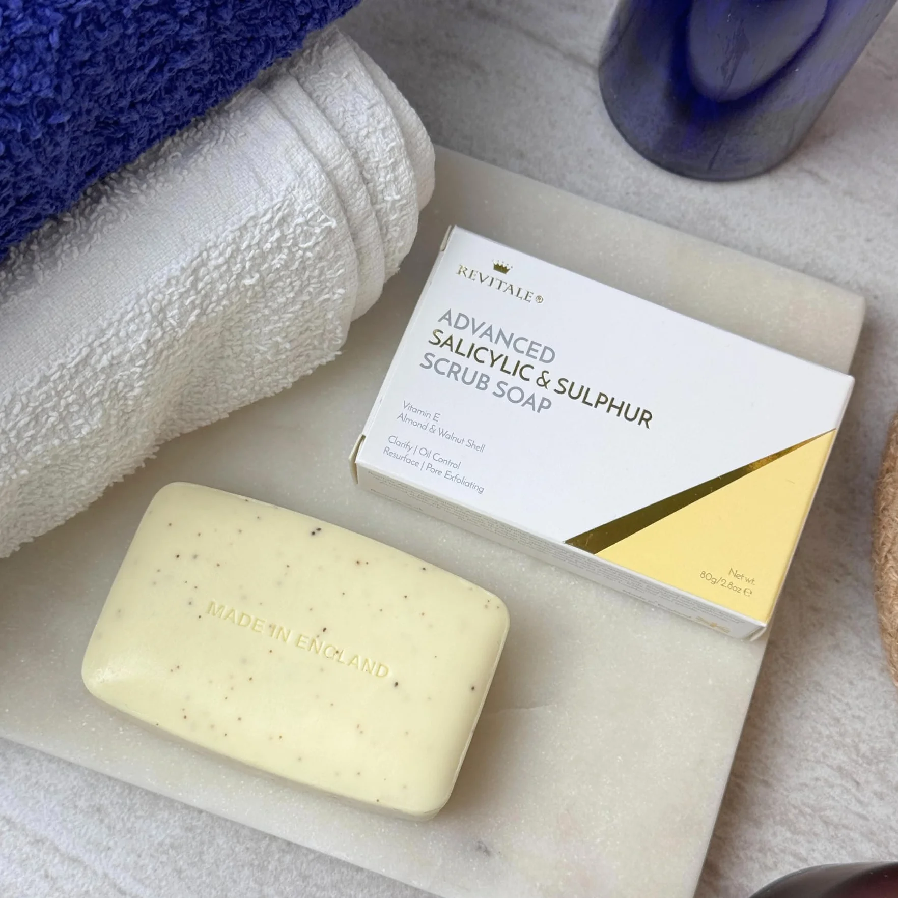 Revitale Savon Exfoliant Avancé BHA à l’Acide Salicylique et au Soufre Barre Exfoliante Clarifiante