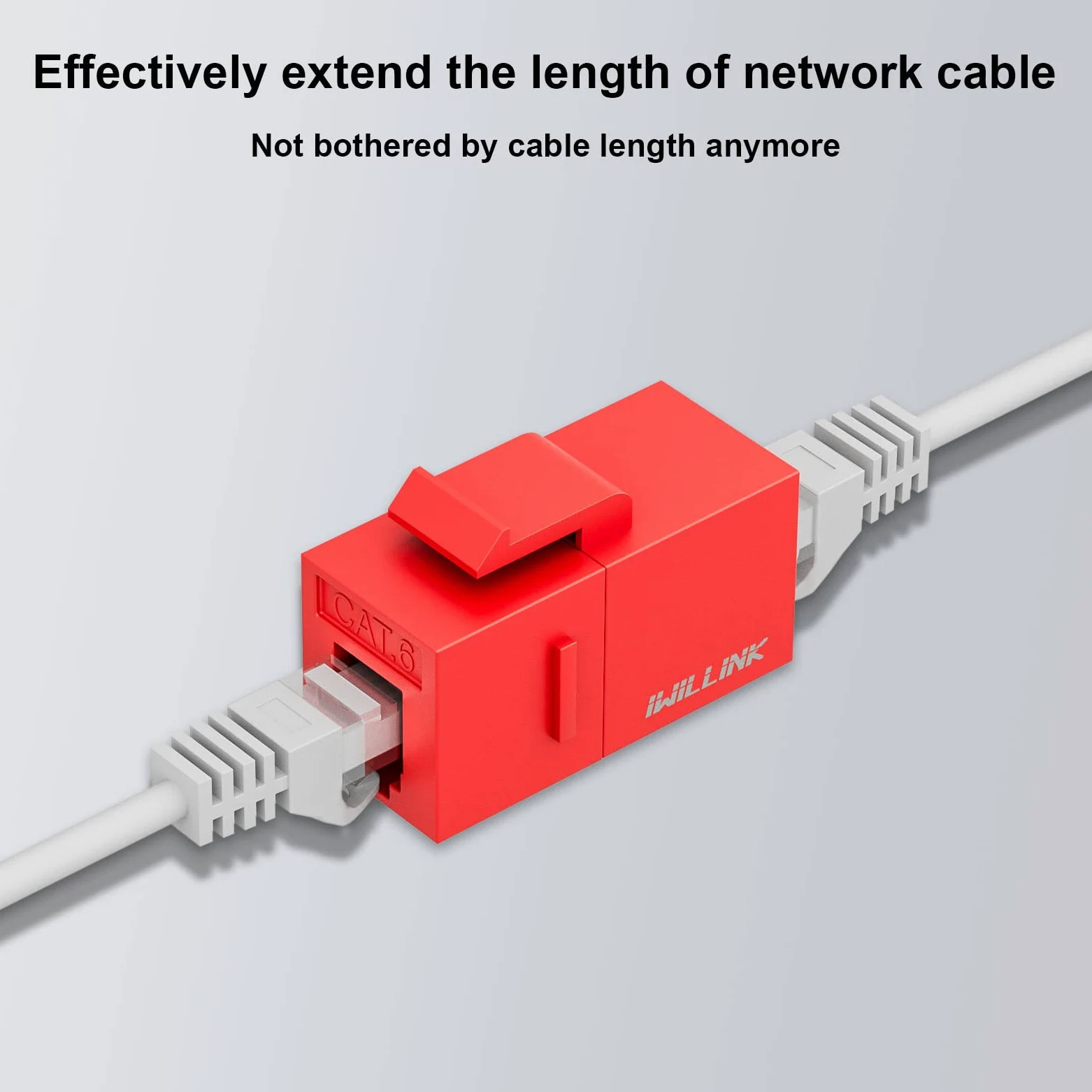 Iwillink Lot de 25 prises Keystone RJ45 Cat6 – Insert UTP femelle vers femelle, coupleur Ethernet, rouge