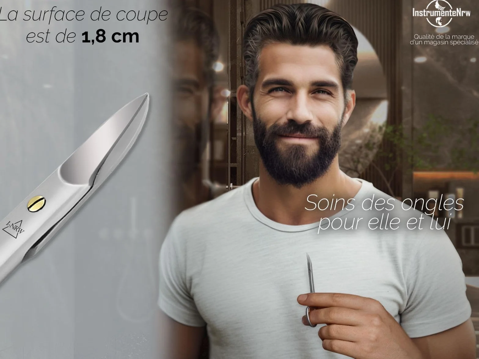Ciseaux à ongles pour les pieds Acier inoxydable Manucure Pédicure lame incurvée 10,5 cm