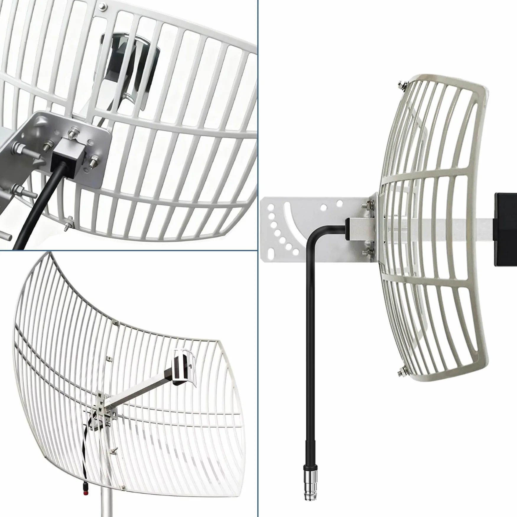 Antenne parabolique directionnelle extérieure à gain élevé 2,4 GHz 24 dBi (2400-2483 MHz) longue portée N-femelle connecteur pour caméra de sécurité routeur WI FI