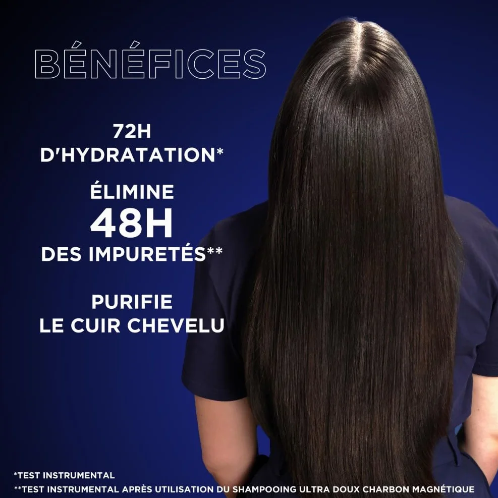 Garnier Ultra Doux Coffret Routine au Charbon Magnétique Huile de Fleur de Nigelle Cheveux Normaux à Gras