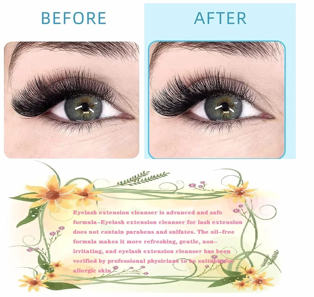 Shampoing Cils Mousse 600ml Nettoyant Paupières Lash Shampoo Eyelash Extension Cleanser