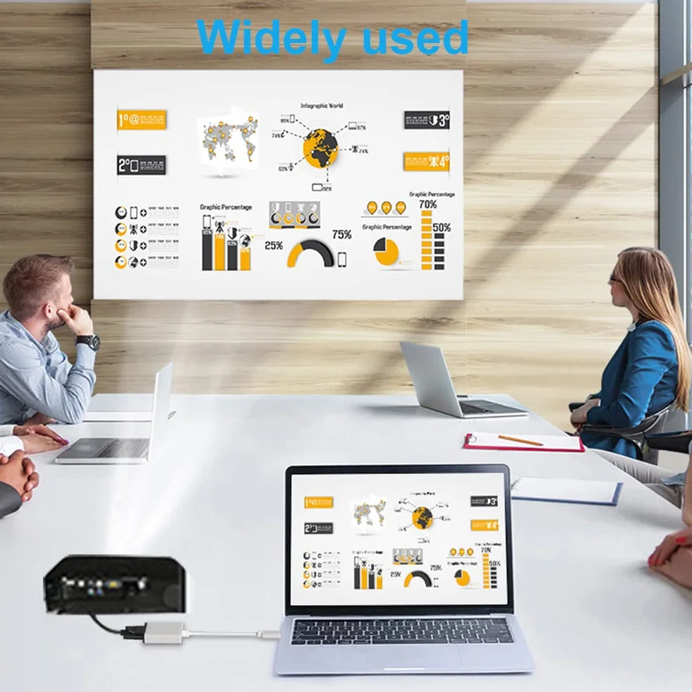 SELIACR Adaptateur USB C vers VGA Thunderbolt 3 mâle vers VGA femelle pour Chromebook MacBook Pro Lenovo Dell XPS 13