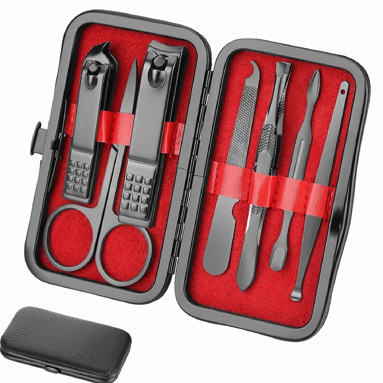 Kit Manucure Coupe Ongles Portable Ensemble de Voyage Pédicure Soins Ongles Cadeau Hommes Femmes