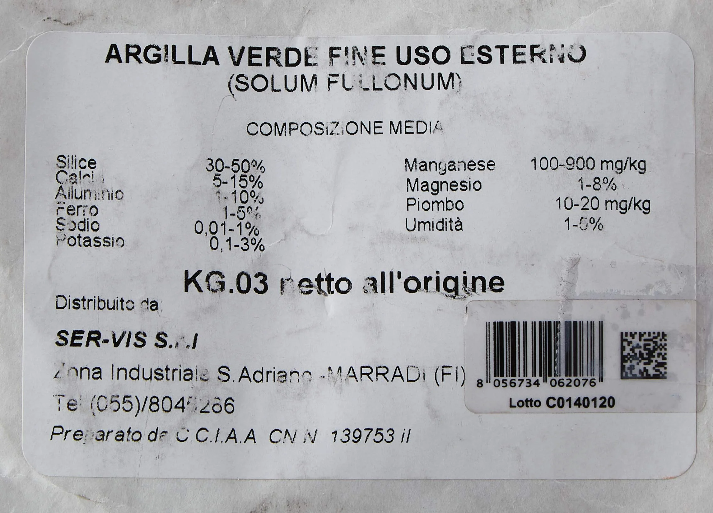 Dr. Giorgini argile vert 3000 g