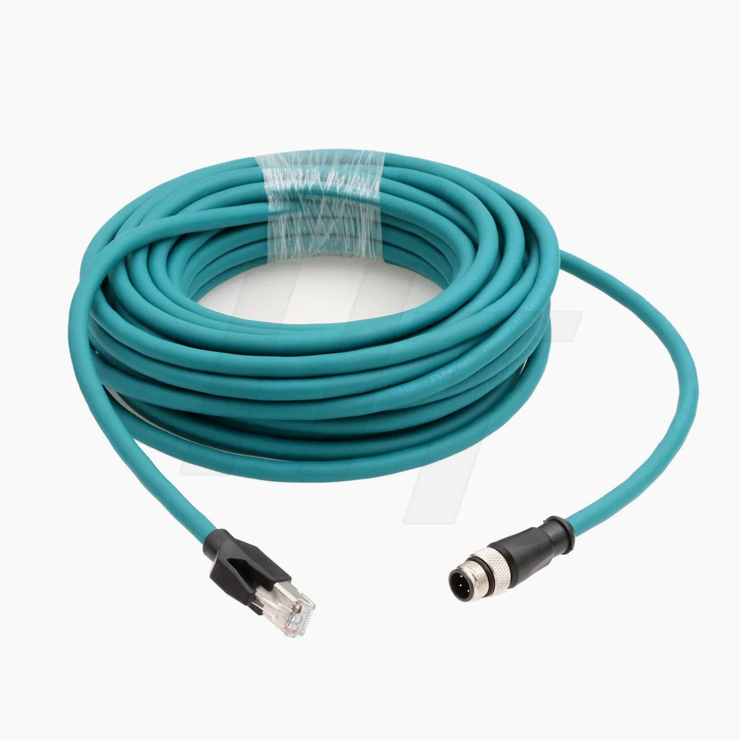 HangTon Industrial M12 4 Pin D-Coded RJ45 Ethernet Network Cable for Cognex Sick Encoder Sensor RFID Profinet Network Rail CCTV Control LED Power 10m