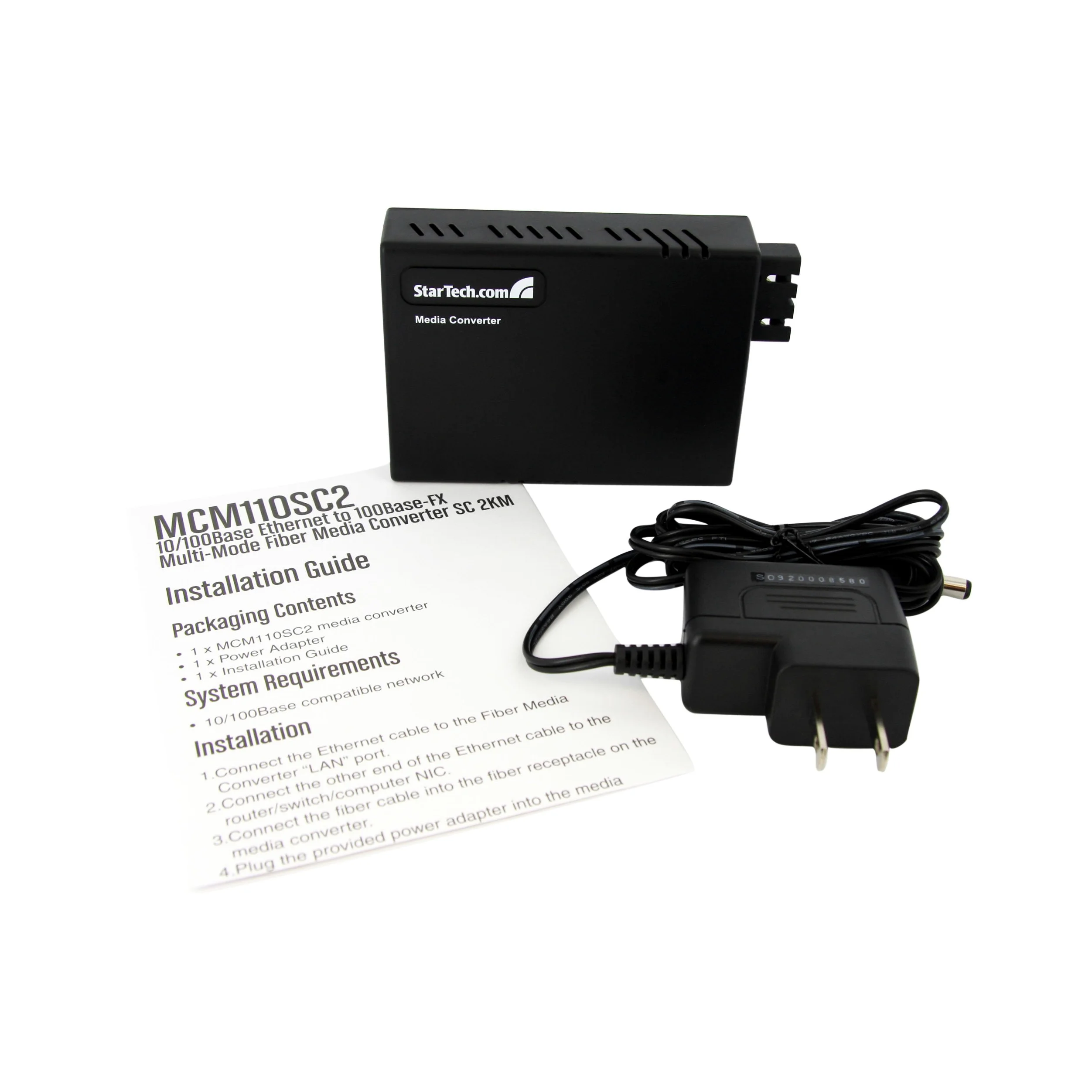 StarTech.COM MCM110SC2EU Convertisseur Ethernet Fibre Optique Multimode SC 10/100 2 km