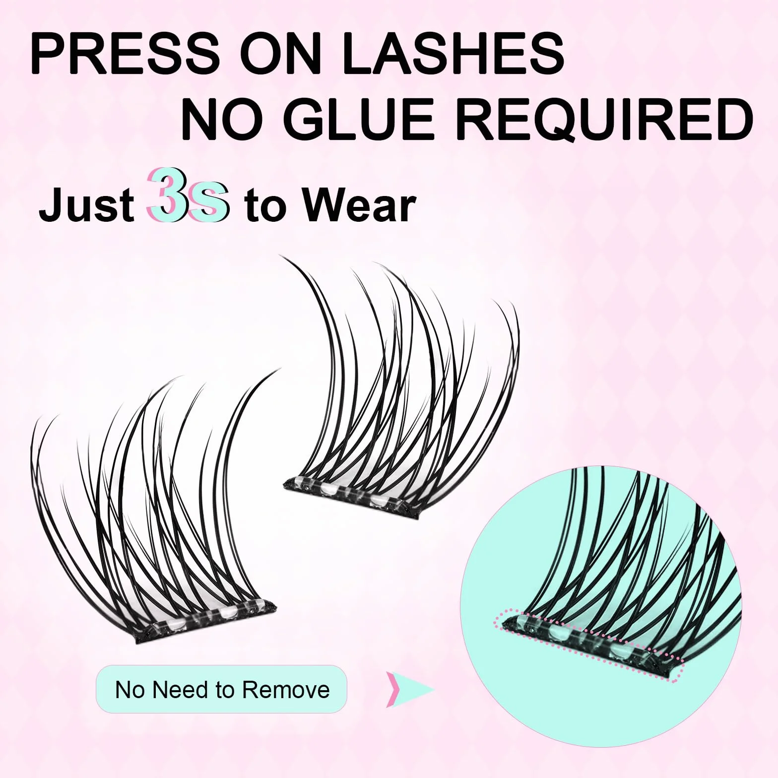 EMEDA Cils Auto-Adhésifs Pré-Collés Grappes de Cils Look Naturel 8-14mm Courbure D Kit DIY Extension de Cils