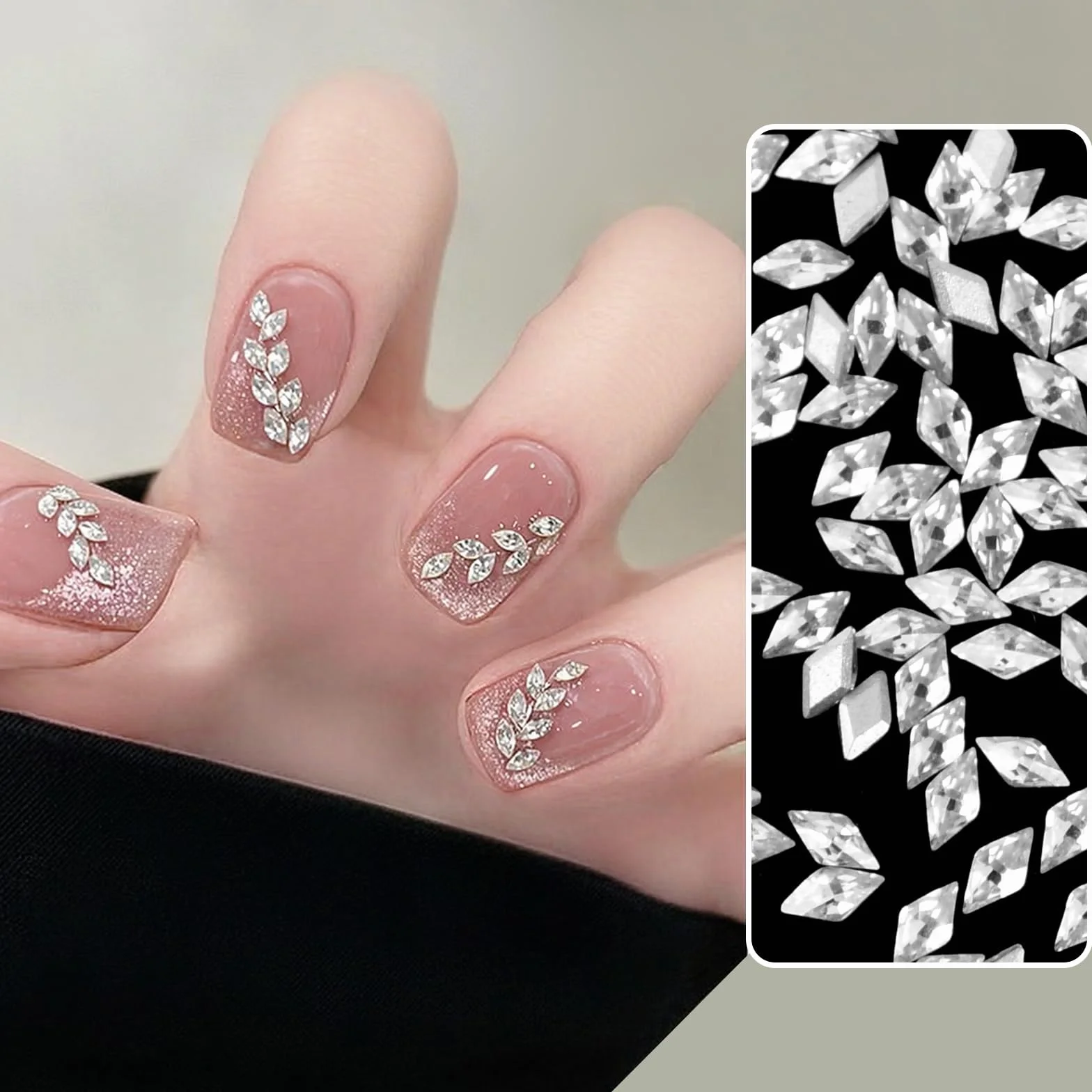Strass 3D Ongles Nail Art - Cristal à Dos Plat 3mm, Rhinestones de Zircon Brillants pour Décoration