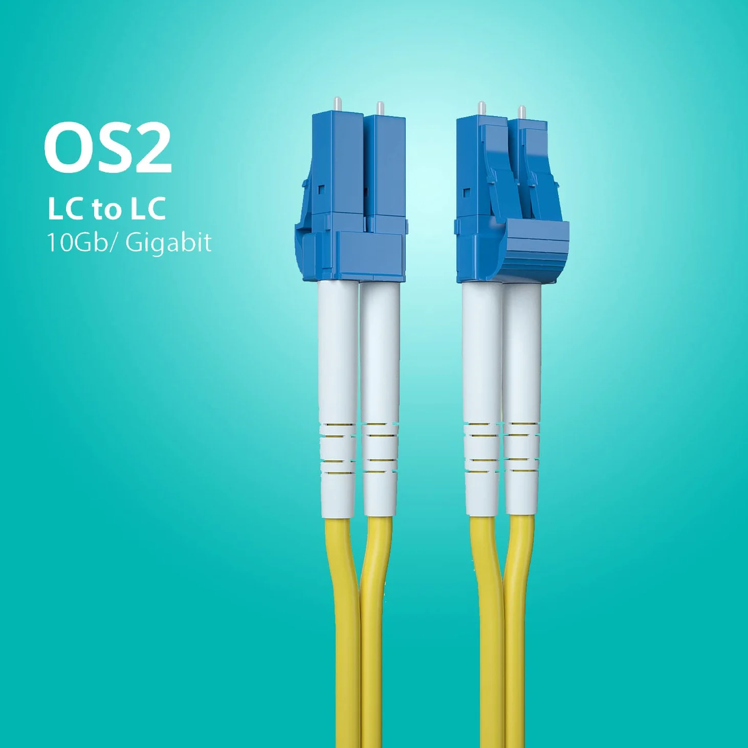 HiFiber 1m Jarretière Optique OS2 LC-LC Monomode Duplex, 10 Pièces | Pour Switch, Routeur, Serveur & SFP+. Gaine anti-feu. Fibre OM4 Multimode Duplex 10G à faible perte <0.3dB.