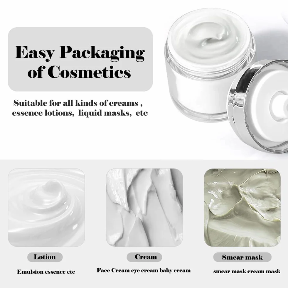 HOTUT Flacon Pompe sans Air 50ML Pot à Pompe Airless Cosmétique Vide pour Maquillage Crème