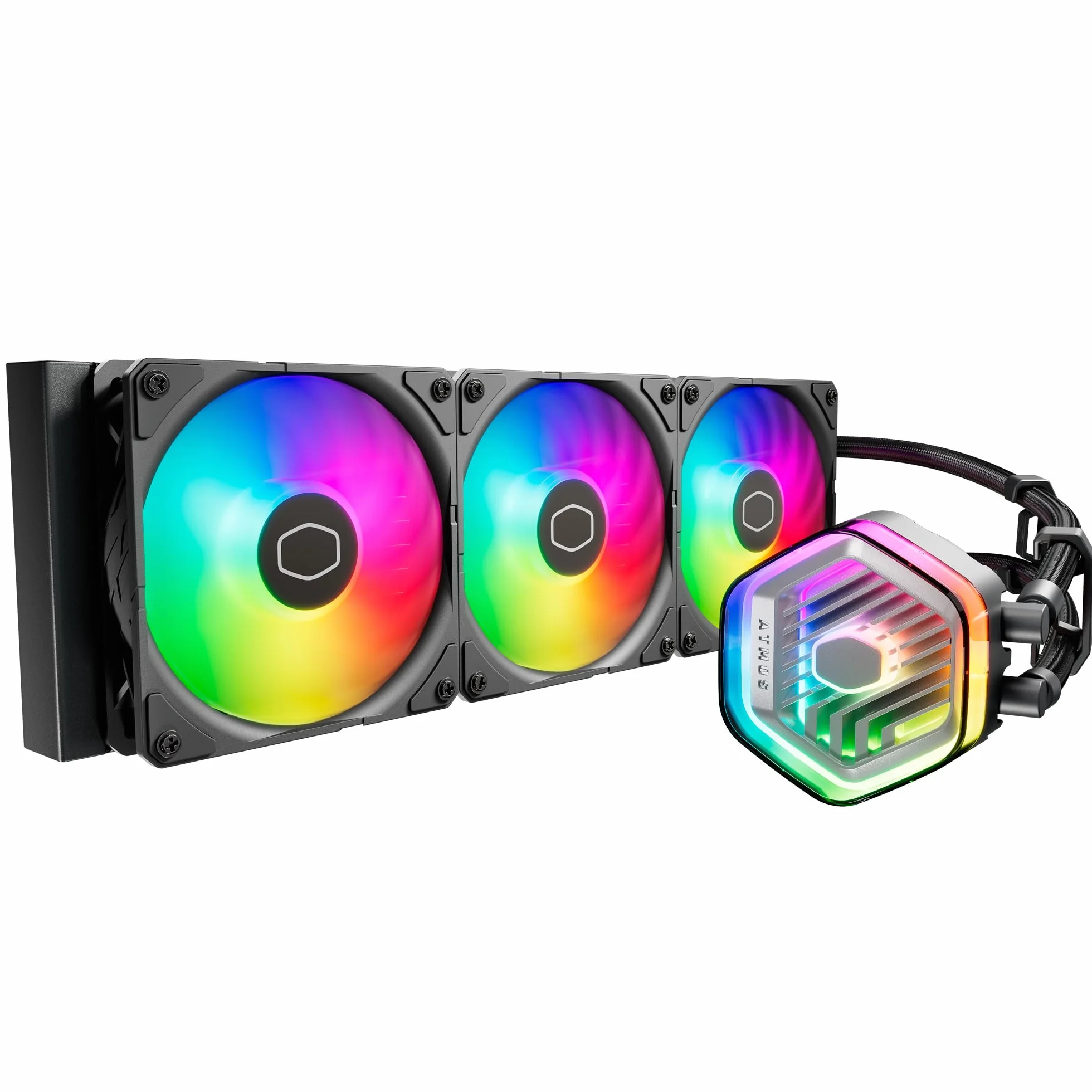 Cooler Master MasterLiquid Atmos 360 Black Watercooler CPU - Kit Watercooling AIO, Pompe à Double Chambre, Ventilateurs Sickleflow 120 Edge, ARGB Gen 2, Brackets LGA1700 & AM5