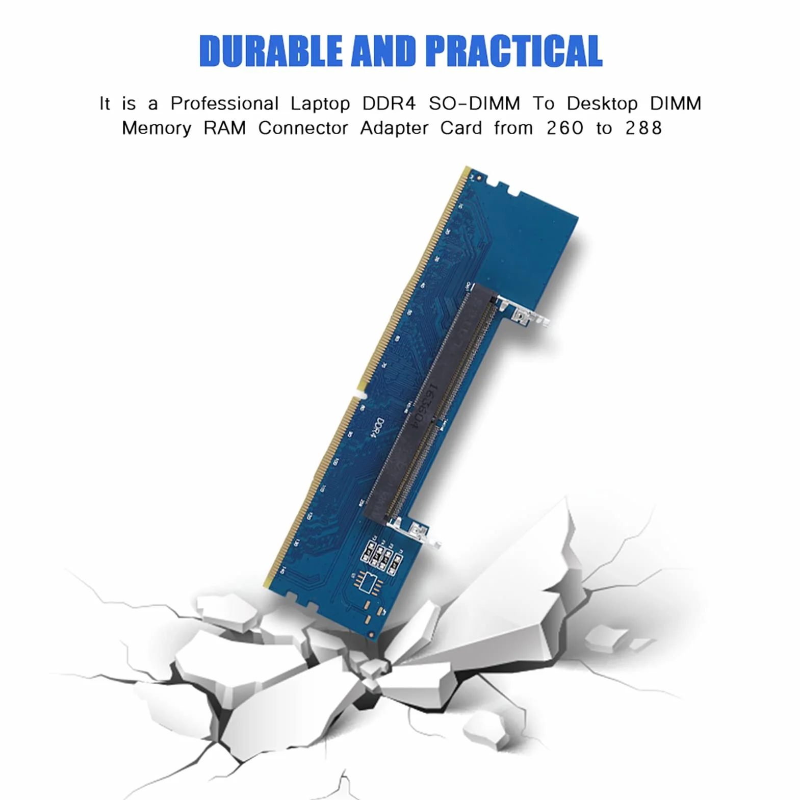 Carte Adaptateur So-DIMM vers DIMM DDR4 Ordinateur Bureau Ordinateur Portable Module Mémoire RAM