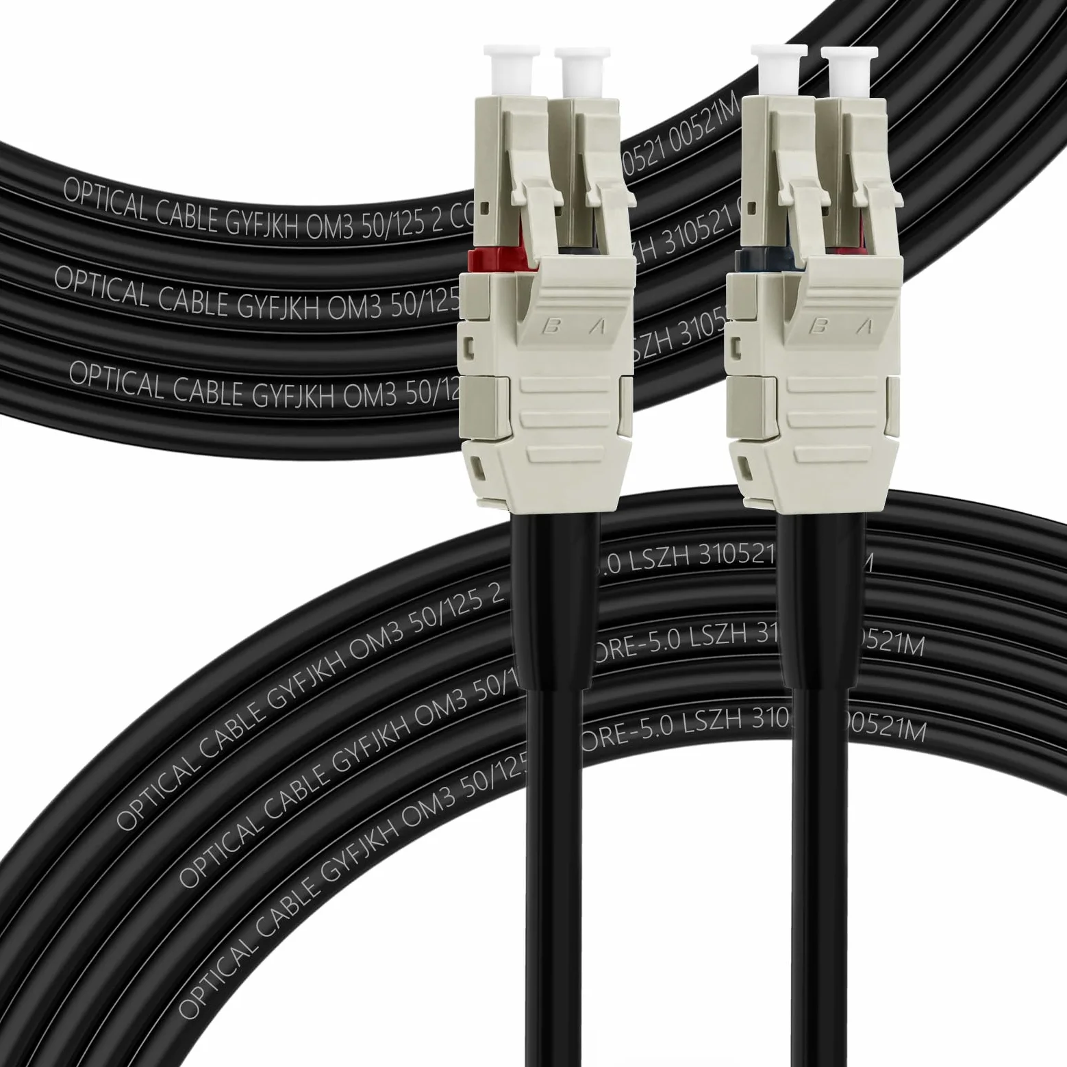 OM3 Câble de raccordement en fibre optique blindée, 20 m, LC vers LC extérieur, LSZH 10 Go, multimode Duplex 50/125um, options de longueur : 5 m-200 m, LSZH-20 m