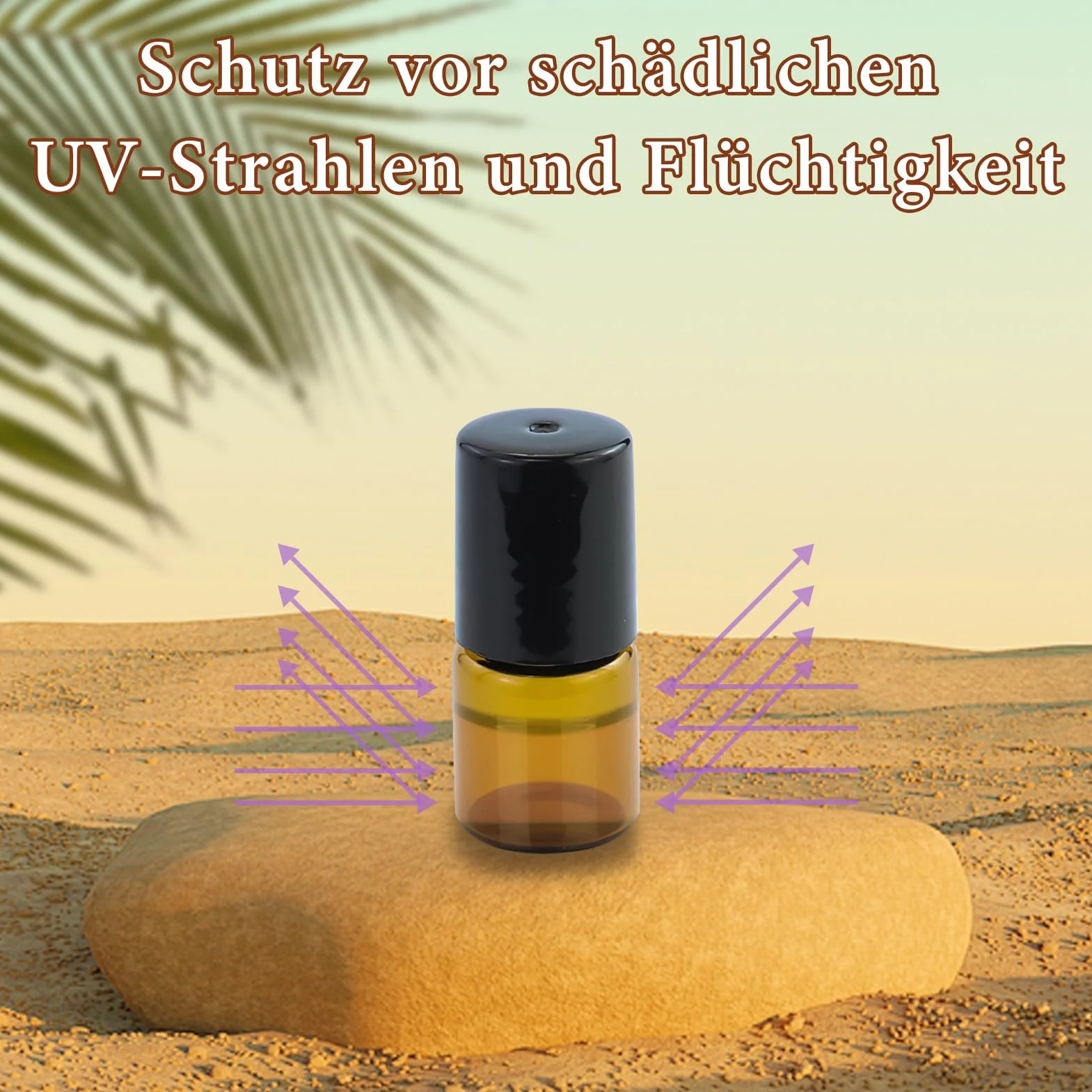 Mini Rouleaux de Verre Brun 52 Pièces 2ml Bouteilles avec Bille en Acier Inoxydable pour Huiles Aromathérapie