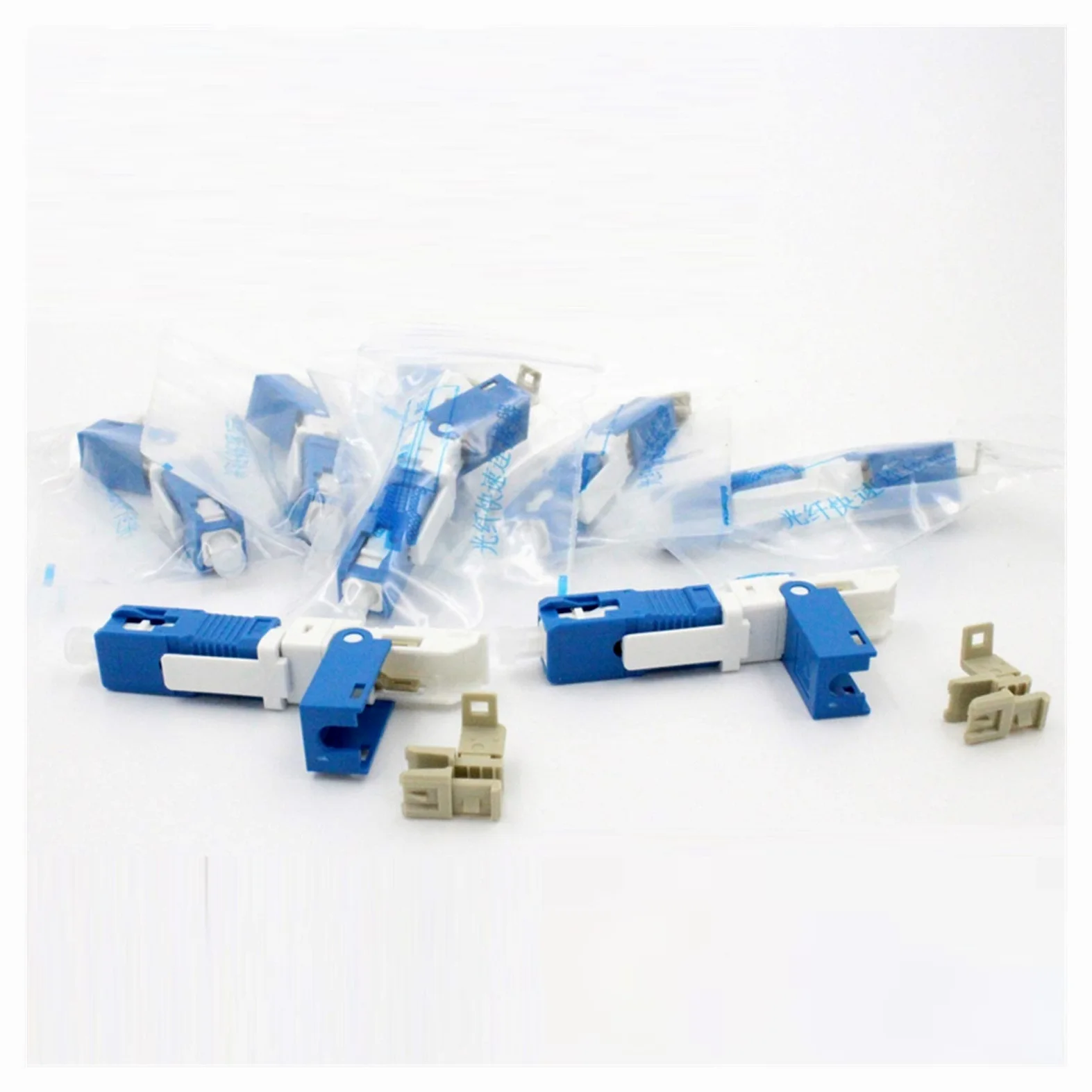 Adaptateur à Fibre Optique 100pcs KPYSC250P-CE FTTH SC Connecteur à Fibre Optique SC Connecteur de Fibre Optique FTTH SC Connecteur SC