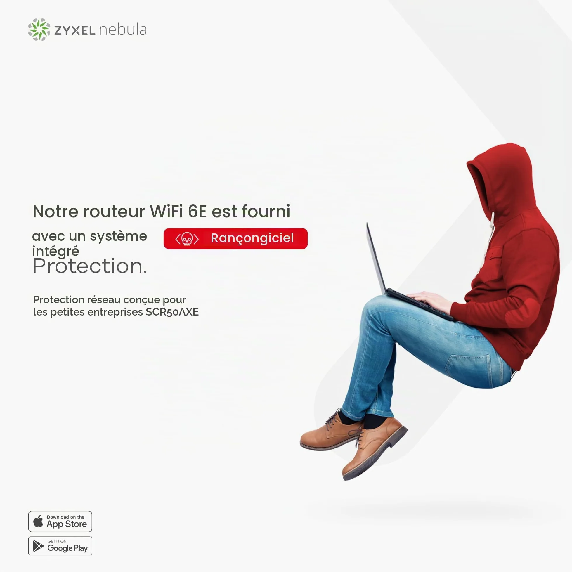 Zyxel Secure Cloud-Managed Router with AXE5400 Tri-Band WiFi Sécurité réseau sans abonnement, gérable Via Nebula APP/Idéal pour Les Petits Bureaux/Petites succursales. [SCR 50AXE]