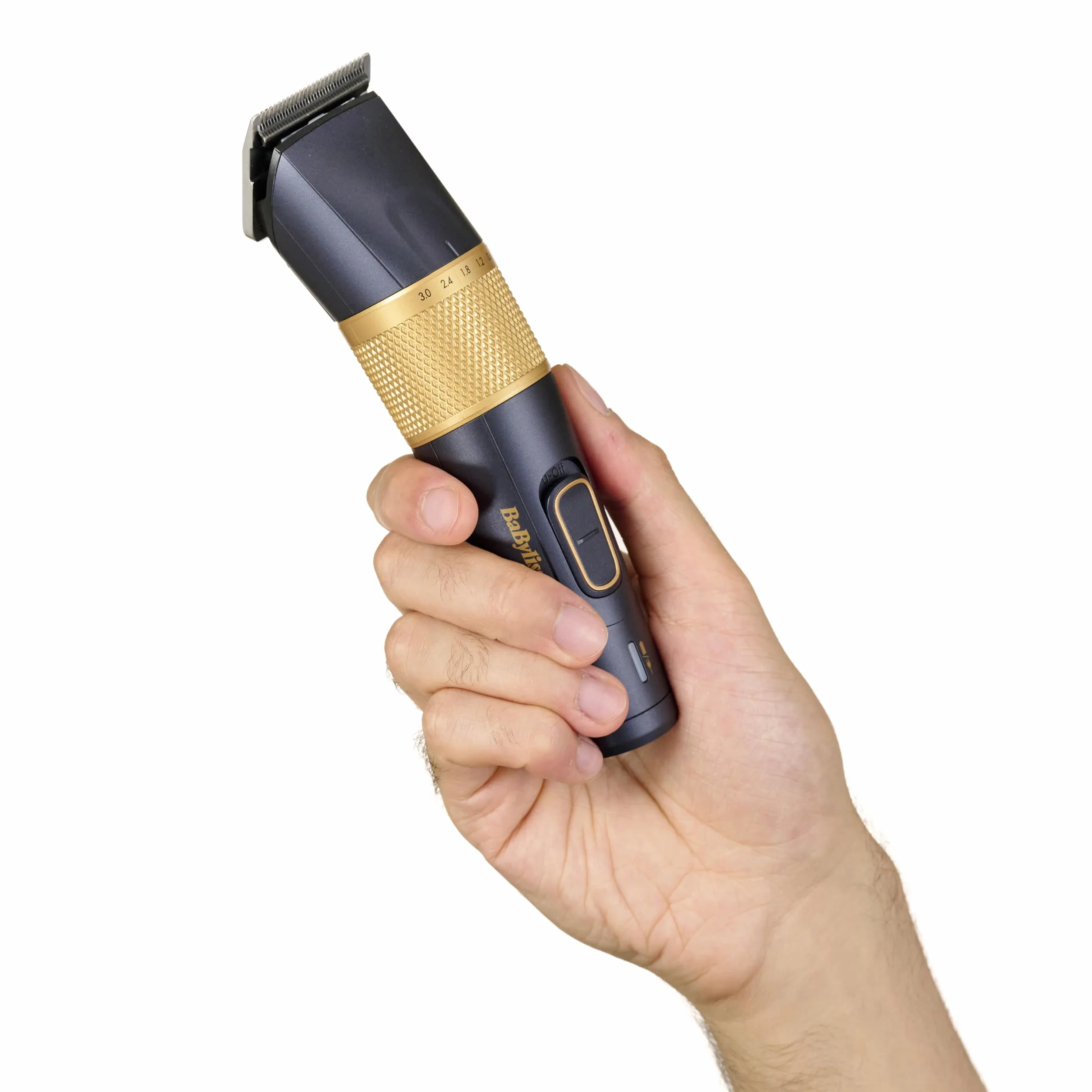 BaByliss Tondeuse à cheveux Lithium Performance E986E, sans fil, 45 réglages de longueur 0,6-28 mm, Bleu foncé/or