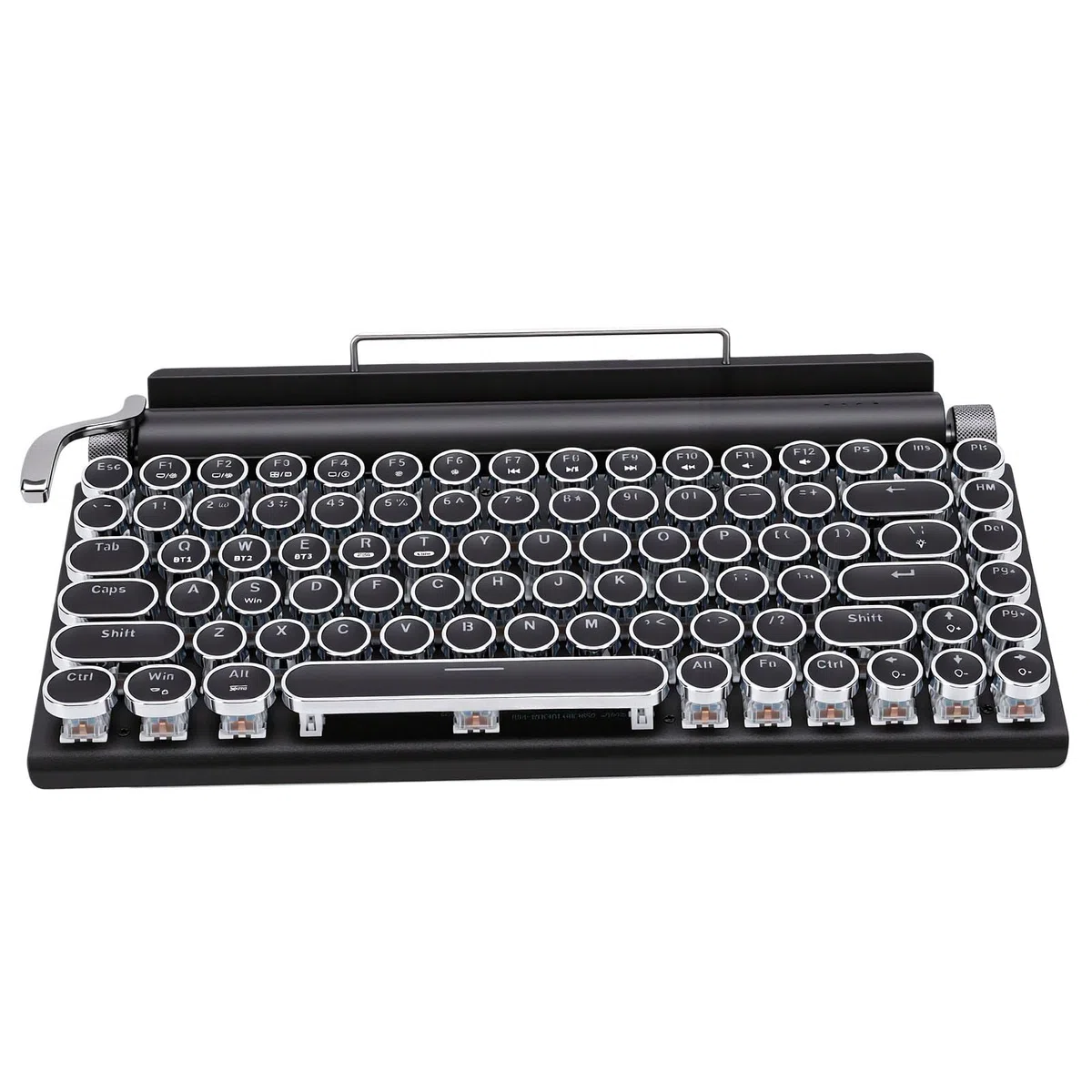 Clavier Mécanique sans Fil Vintage avec Interrupteur Bleu et