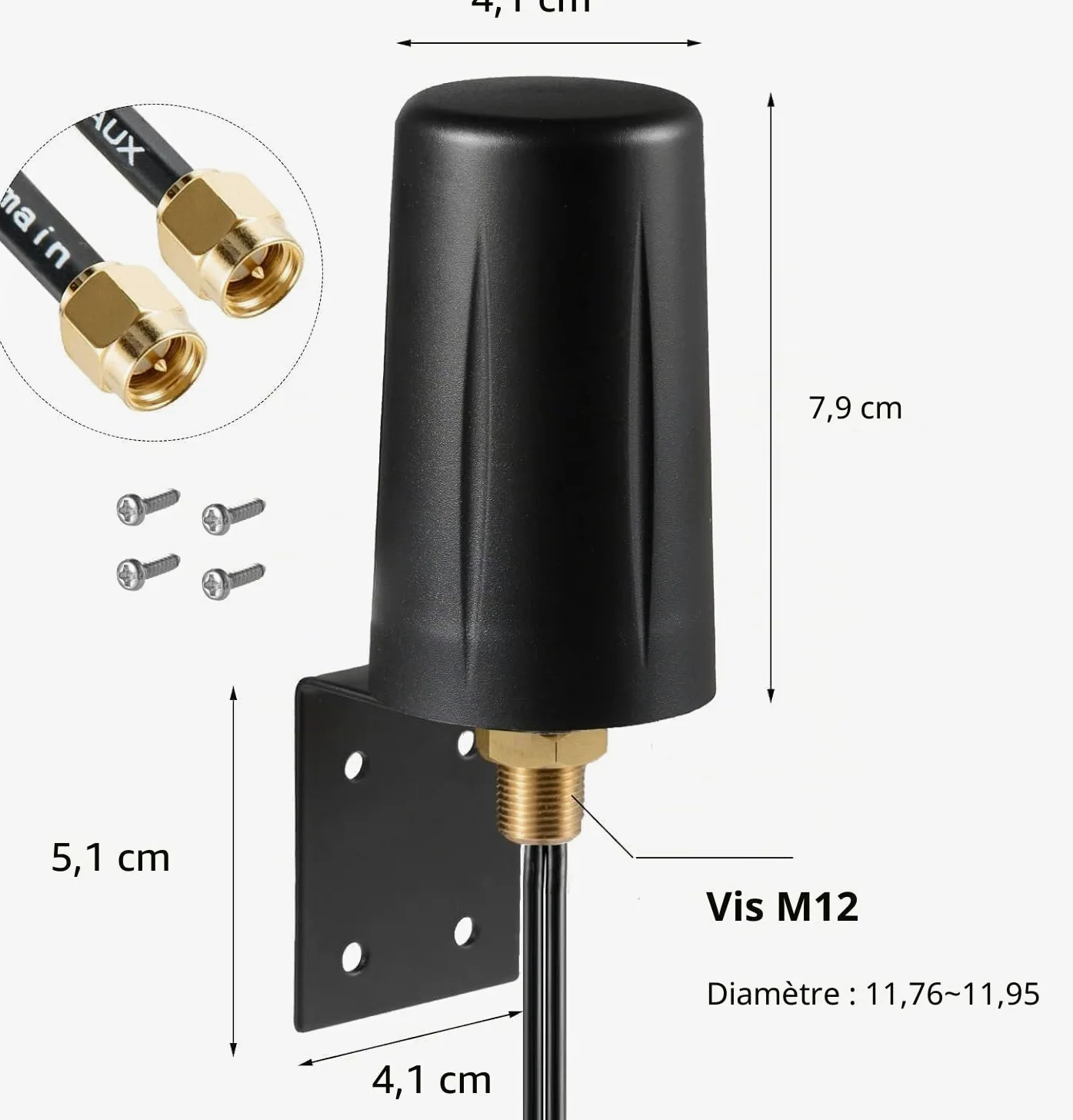 Antenne extérieure omnidirectionnelle 4G LTE 2 x 2 MIMO à profil bas compatible avec Huawei TP-Link 4G LTE Internet Hotspots, routeurs et passerelles Supaerial