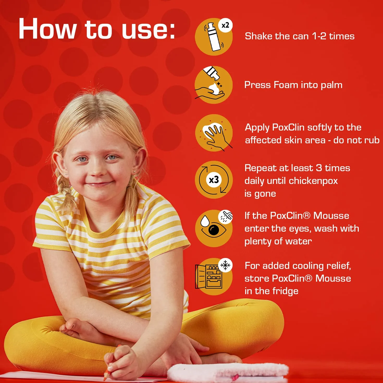 Poxclin Cool Mousse for Children with Chickenpox 100ml