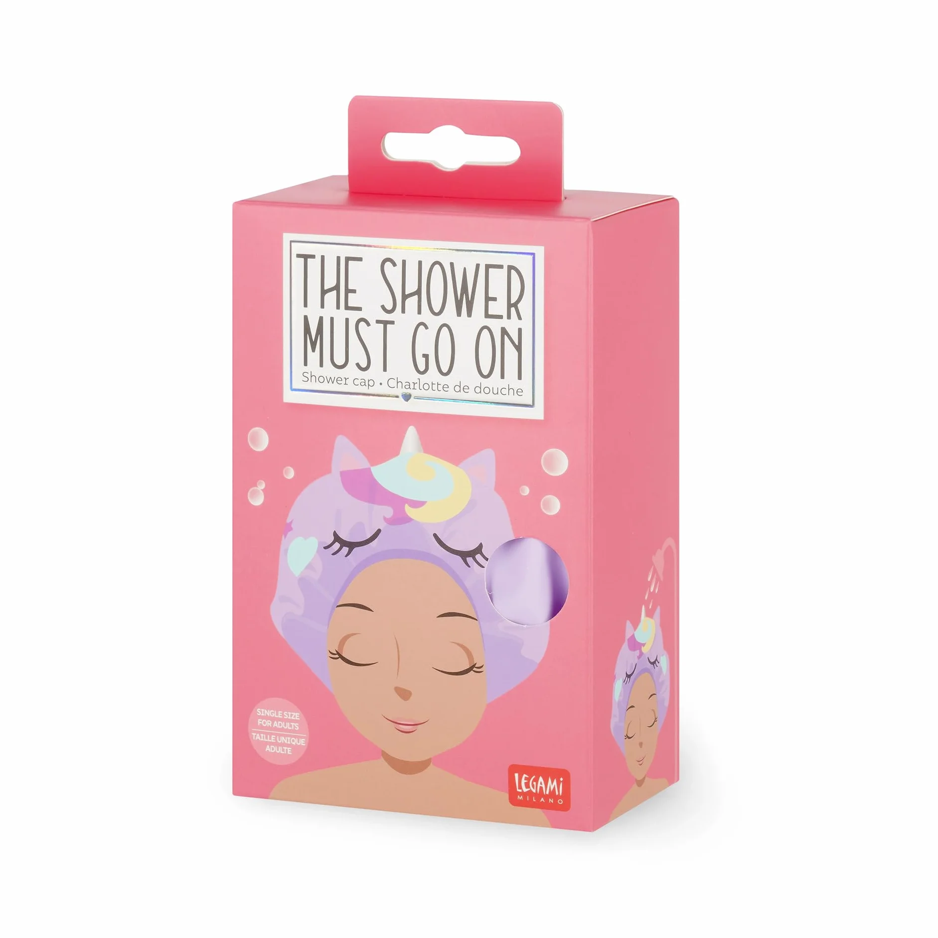Legami Bonnet de douche The Shower Must Go On imperméable réutilisable EVA licorne