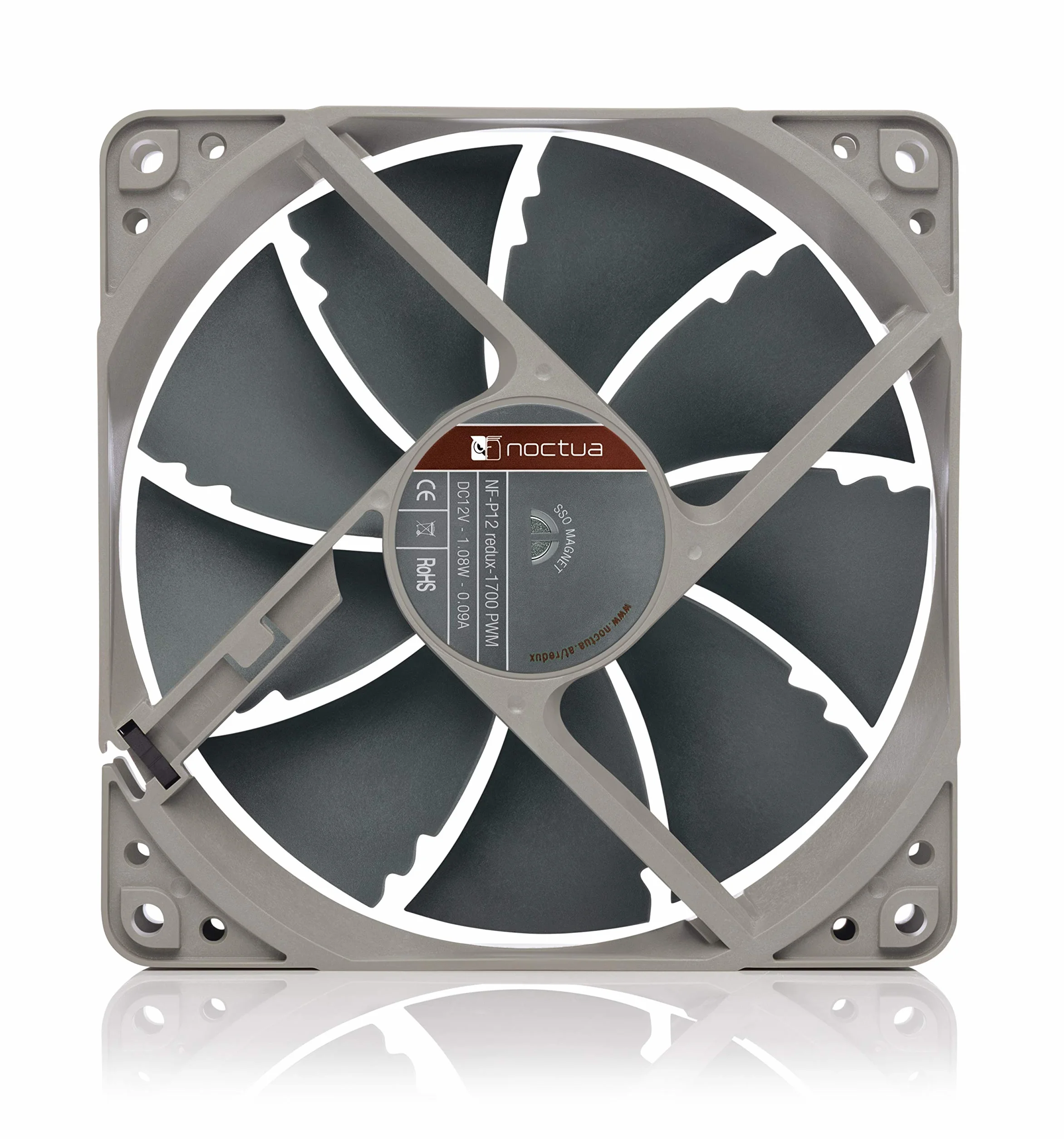 Noctua NF-P12 redux-1700 PWM Ventilateur Haute Performance 120 mm 1700 tr/min 4 Broches Gris