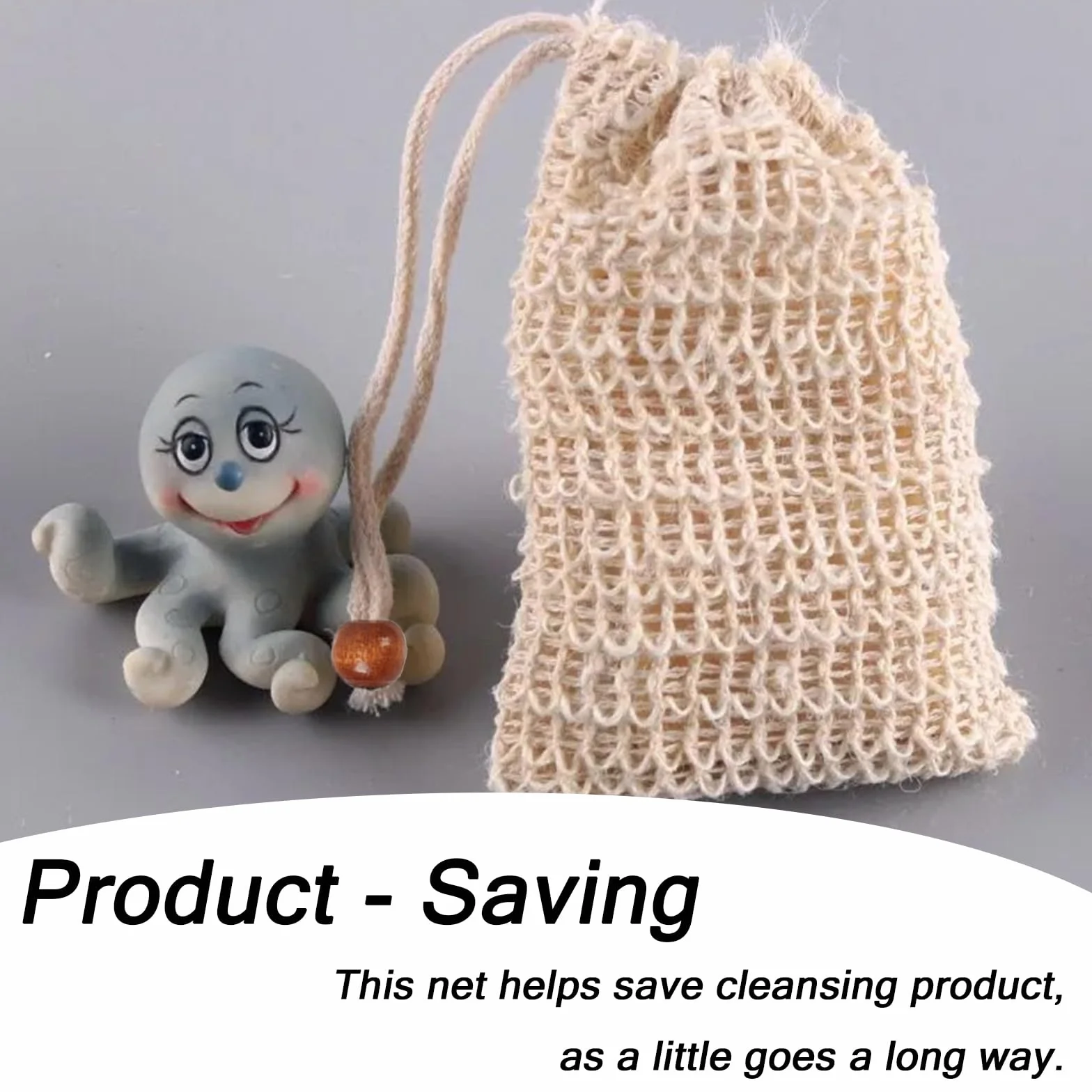 Lot de 4 sacs à savon solides extra grands avec étiquettes colorées pour shampooing solide, douche et voyage
