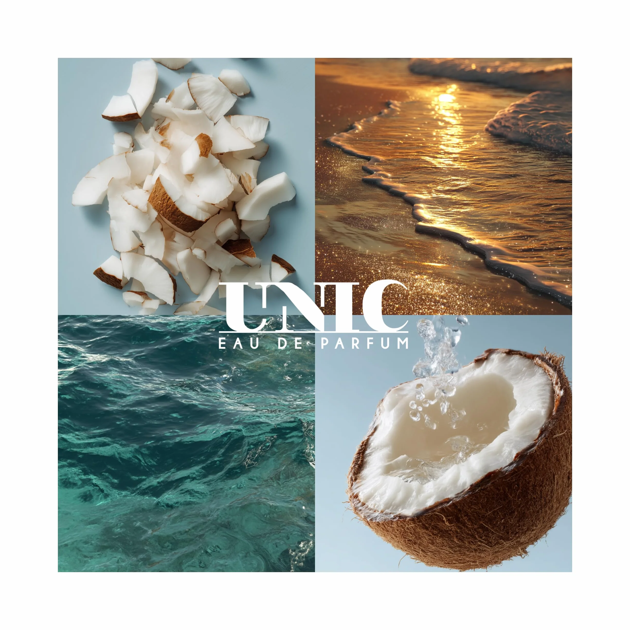 DUO UNIC Parfum pour Cheveux Sunny Monoï Brume Capillaire Solaire Coco et Monoï 2 x 50 ML Fabriqué en France