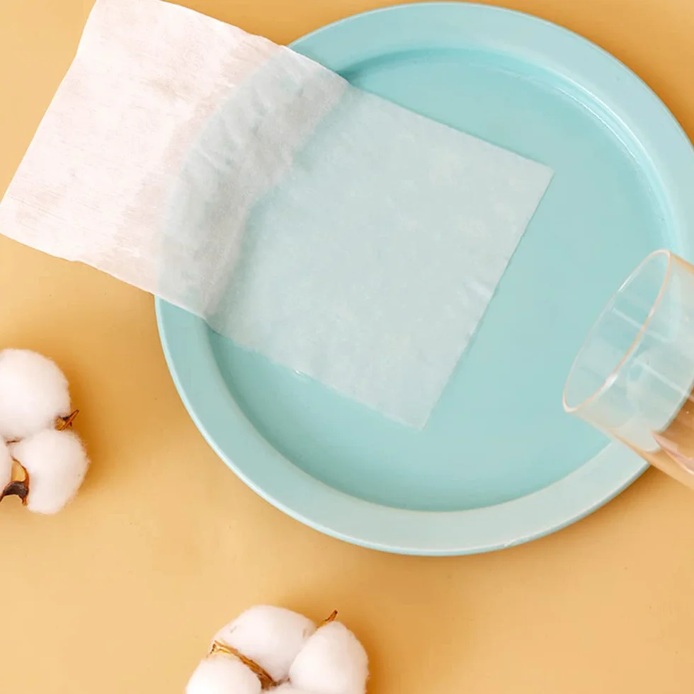 Lingettes douces en coton 20x20cm pour bébé, démaquillantes jetables (2 paquets)