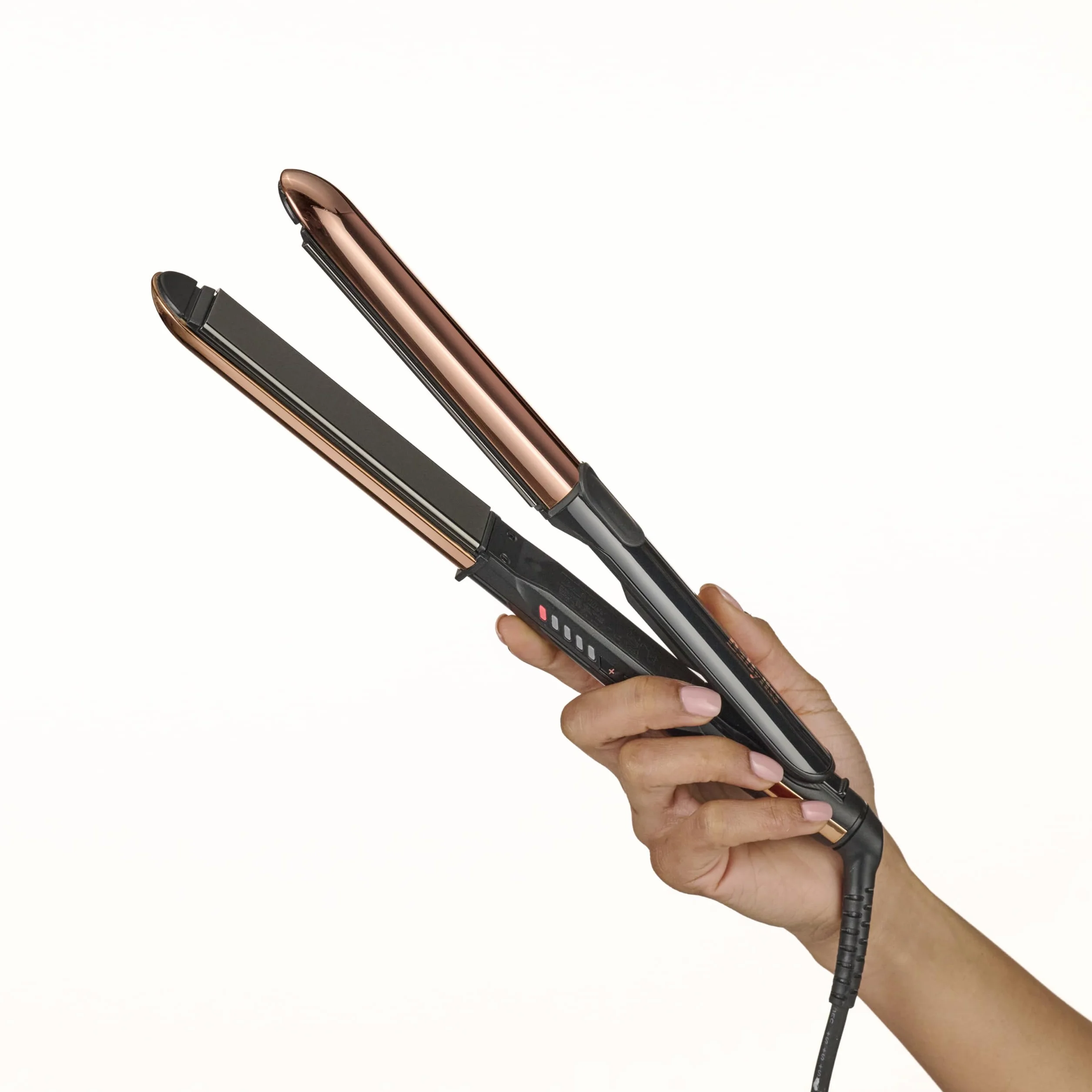 BaByliss Lisseur Cheveux Straight And Curl Brilliance ST482E Plaques titane Ionique Anti-Frisottis Chauffe rapide 15s 5 réglages 235°C