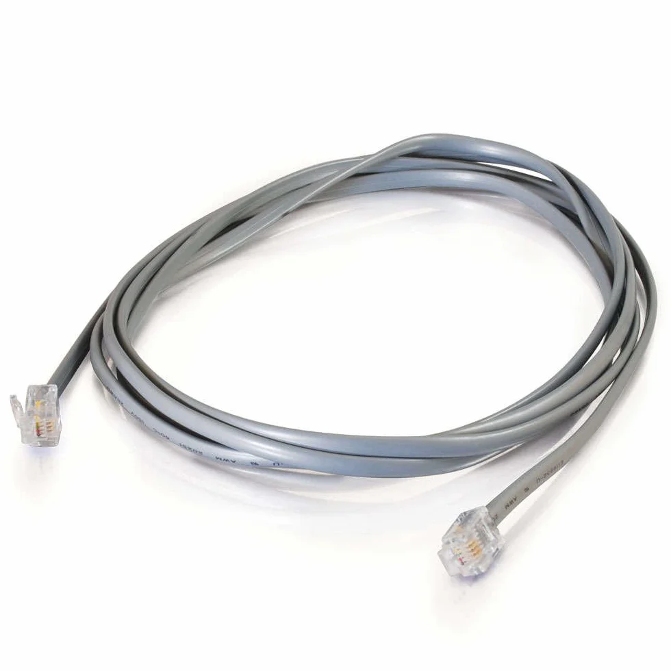 C2G RJ11 6P4C Straight Modular Telephone Cable - 10 m - Grey